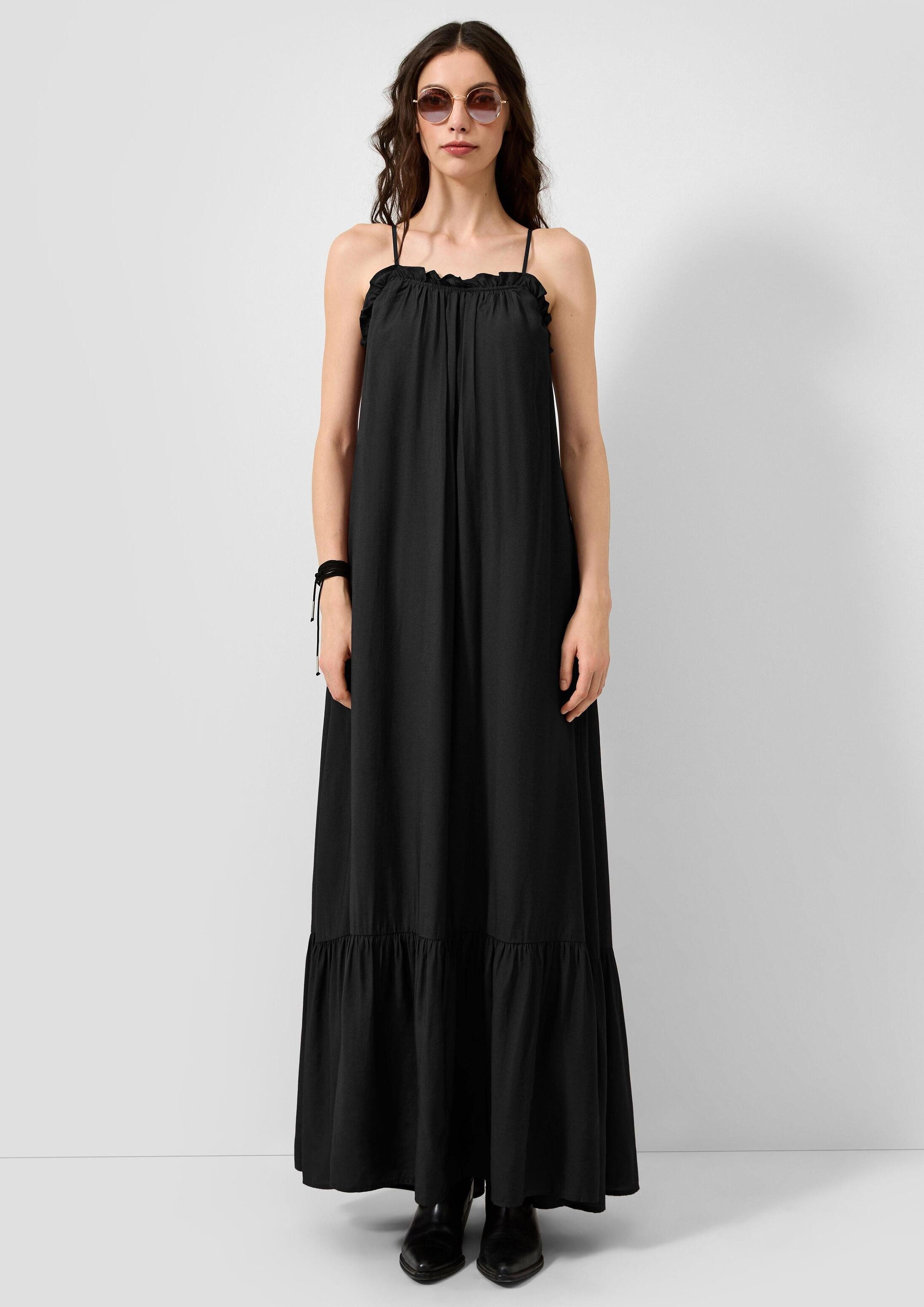 QS Maxikleid Kleid Langes Viskosemix-Kleid