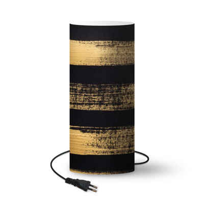 MuchoWow Nachttischlampe Muster aus goldener Farbe auf schwarzem Hintergrund, LED wechselbar, Lampen Stehlampen Stehleuchte, Inklusive LED-Lampe