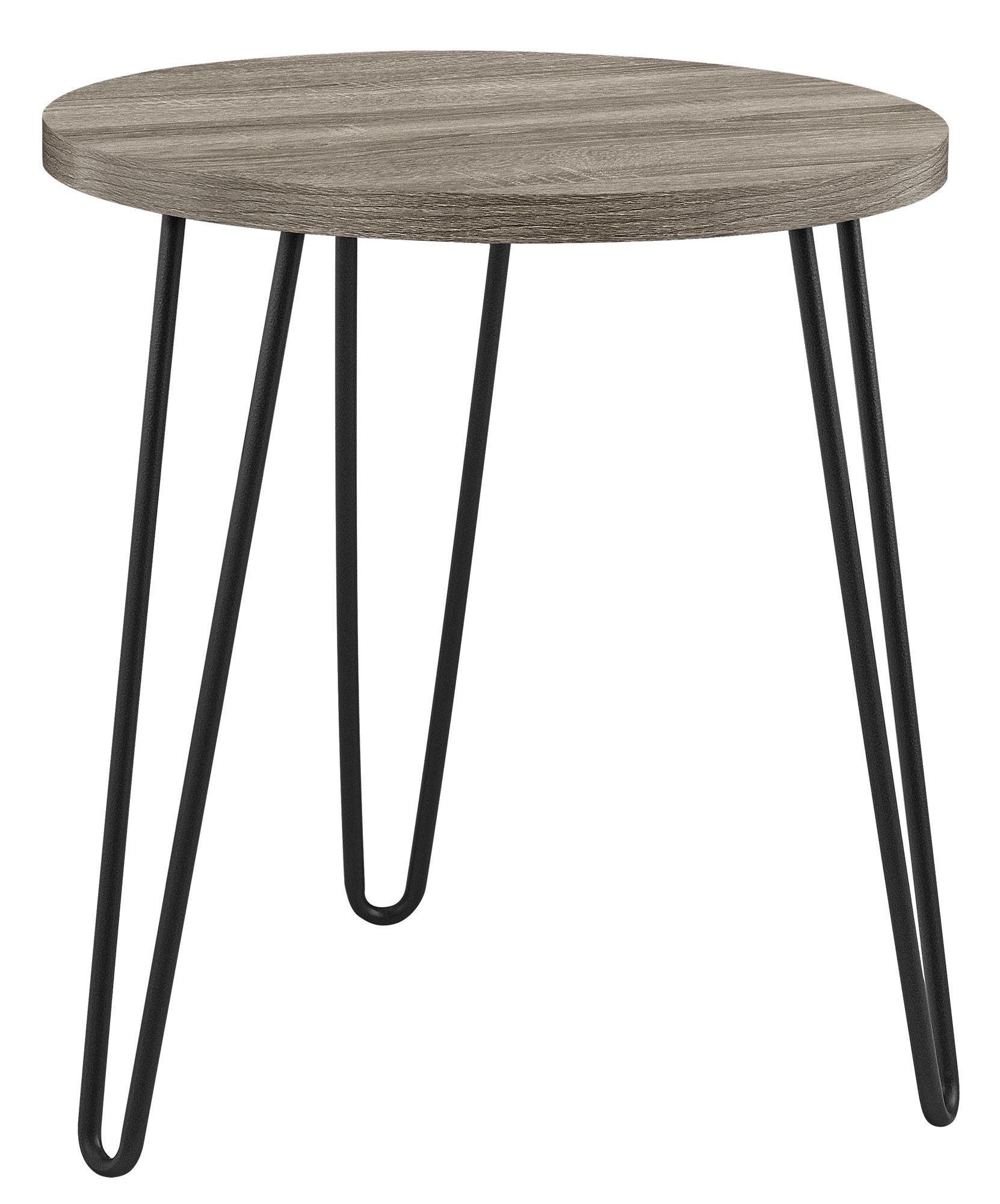 loft24 Beistelltisch Owen, runder Abstelltisch mit Haarstecknadelbeinen aus Metall, Breite 50 cm