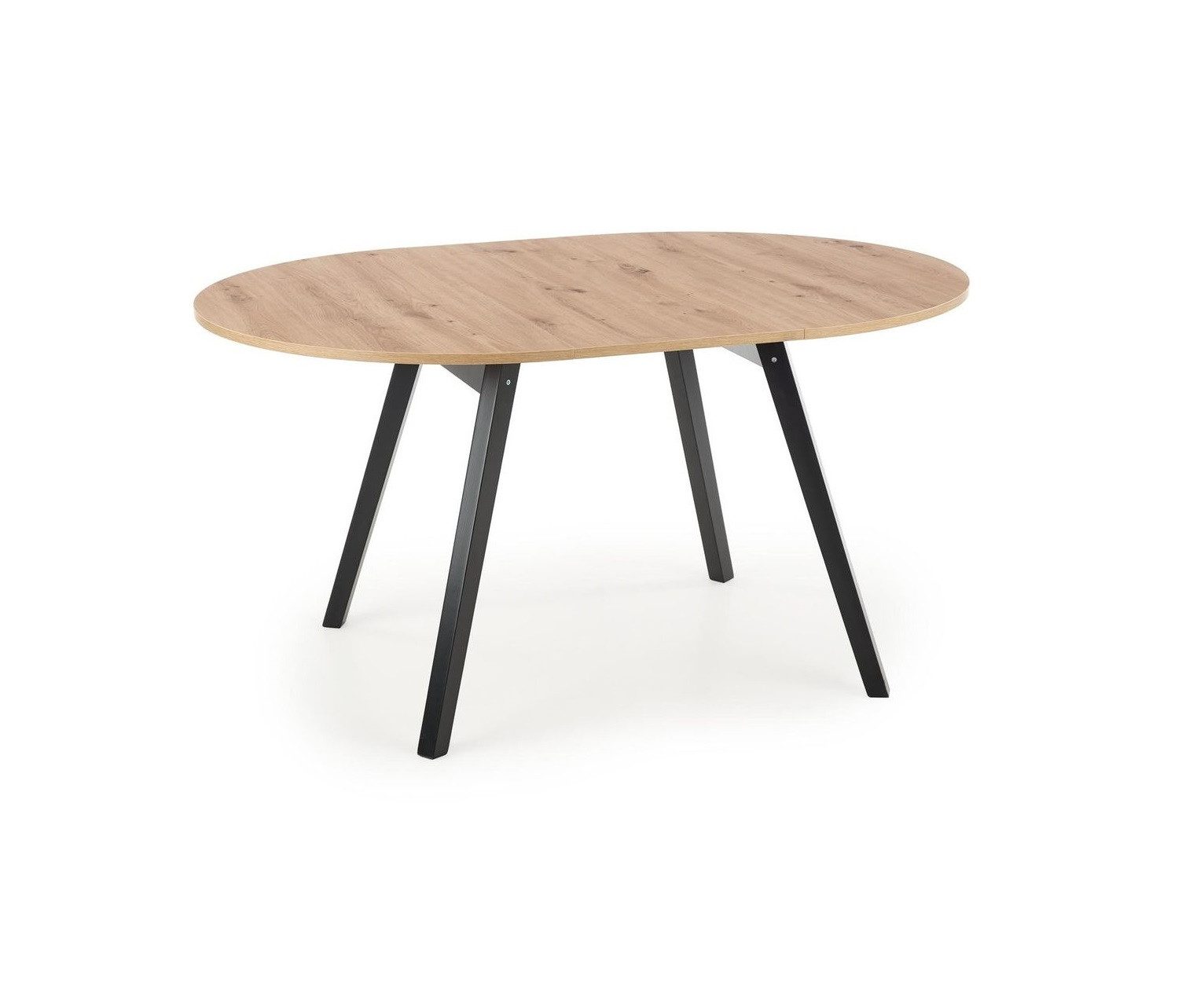 designimpex Esstisch Design HAR-111 Tisch Eiche Artisan - Schwarz rund ausziehbar 102-142cm