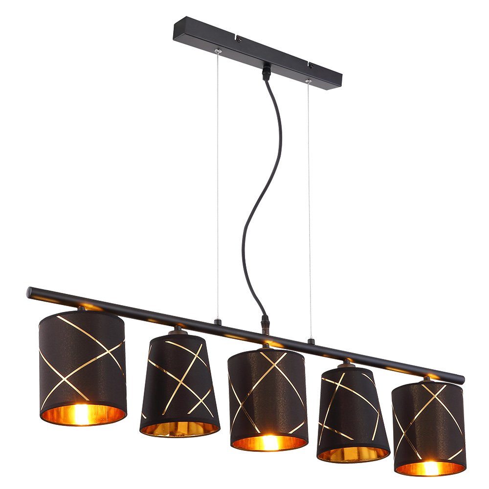 GLOBO LIGHTING Hängeleuchte, Leuchtmittel nicht inklusive, Pendelleuchte Esstisch Hängelampe schwarz gold 5