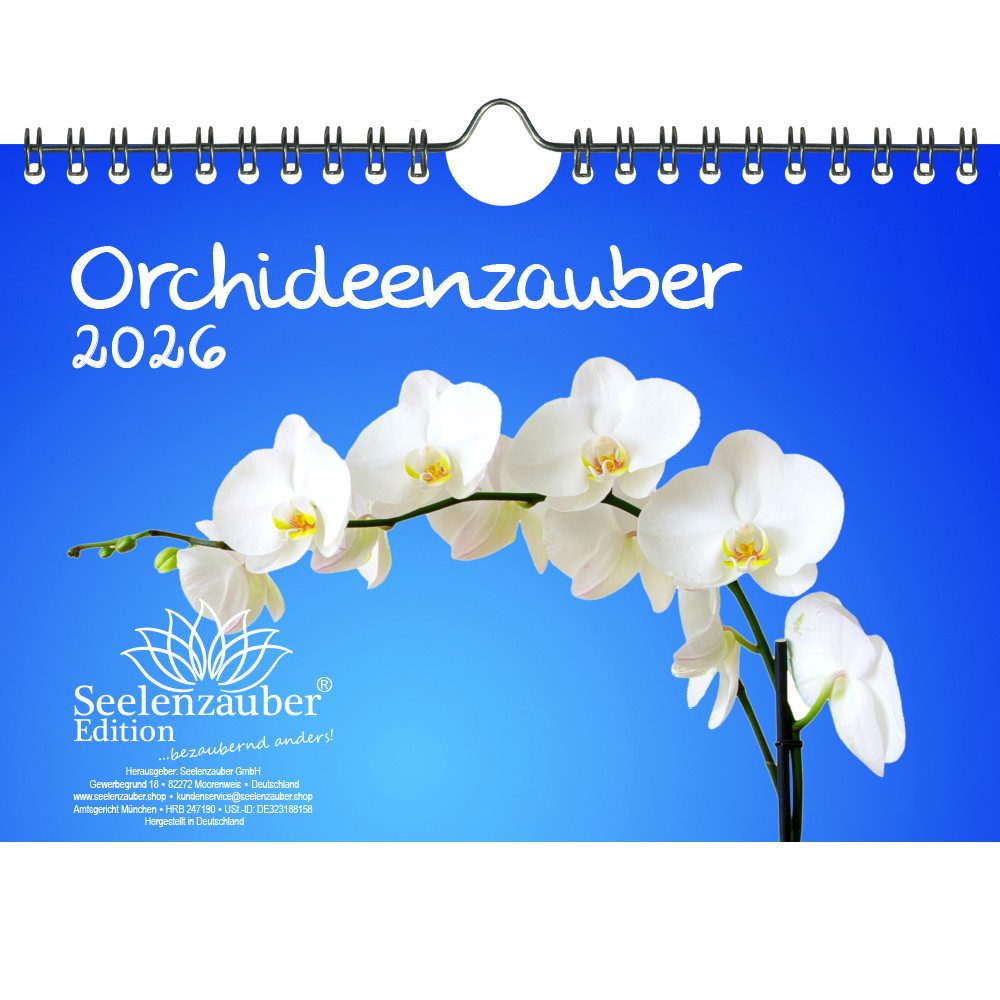 Seelenzauber Wandkalender Orchideenzauber DIN A5 Kalender für 2026 Orchideen und Blüten