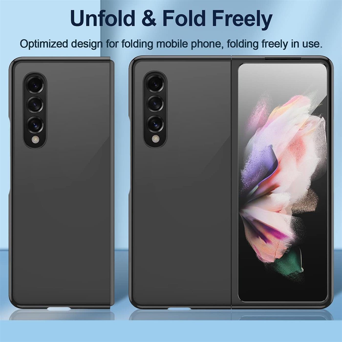 CoolGadget Handyhülle Black Series Handy Hülle für Samsung Galaxy Z Fold 4 7,6 Zoll, Edle Silikon Schlicht Robust Schutzhülle für Galaxy Z Fold 4 5G Hülle