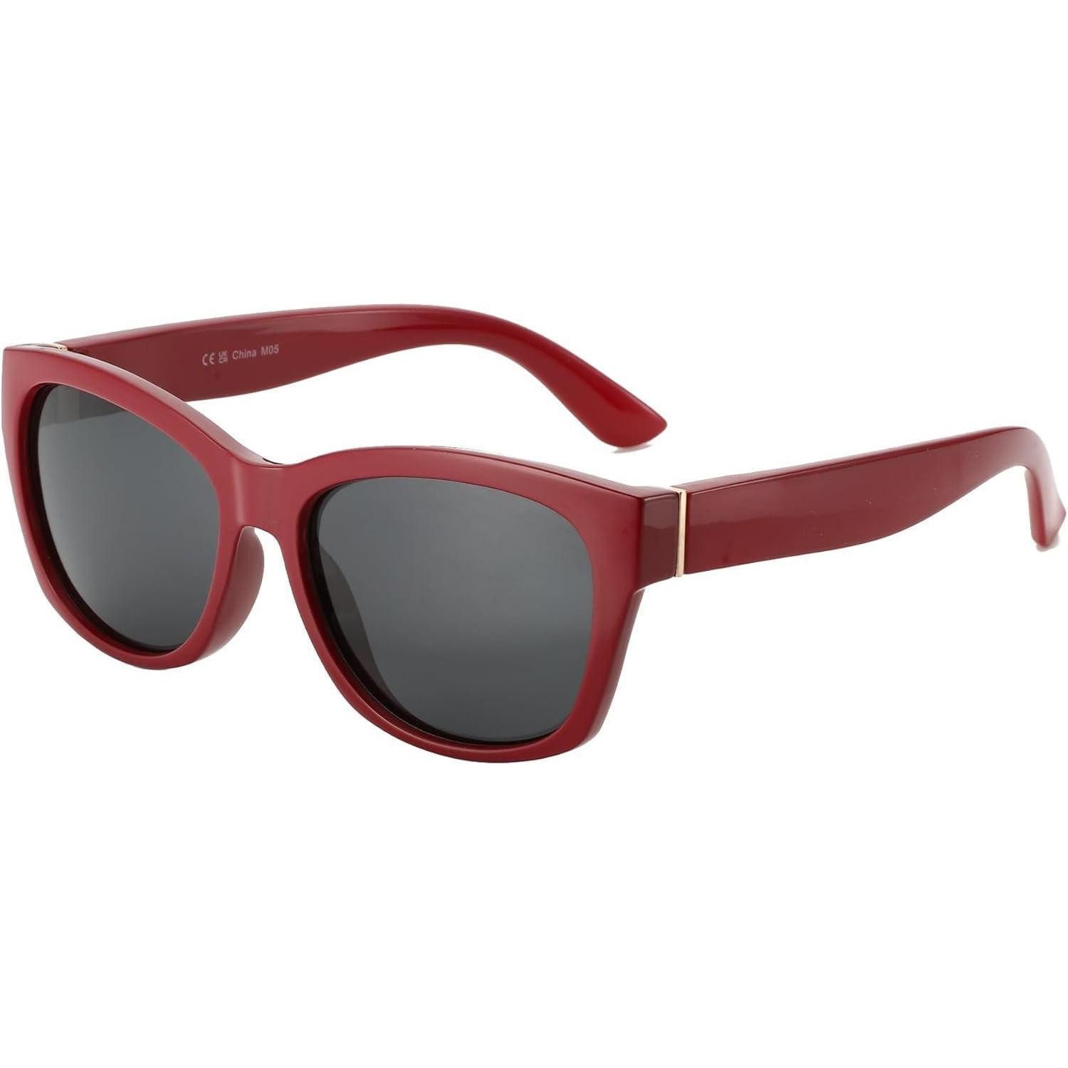LuxusKollektion Retrosonnenbrille Sonnenbrille Damen Cat Eye Polarisiert UV Schutz Rot Rahmen Grau Linse (1-St)