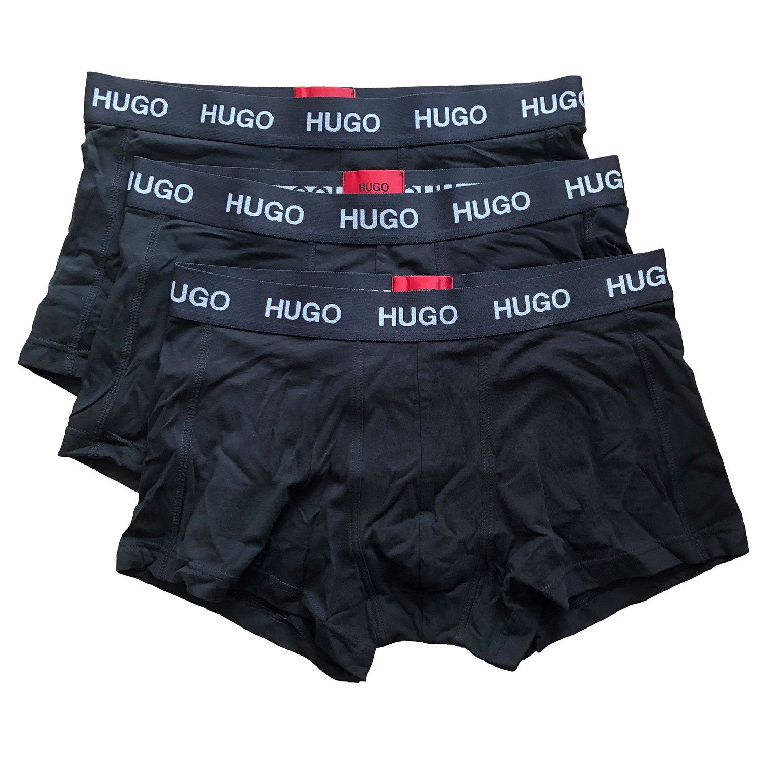 HUGO Trunk Men (3-St., 3er-Pack) Boxer Cotton Stretch Herren Unterhose kurzes Bein im 3er-Pack Black (001)