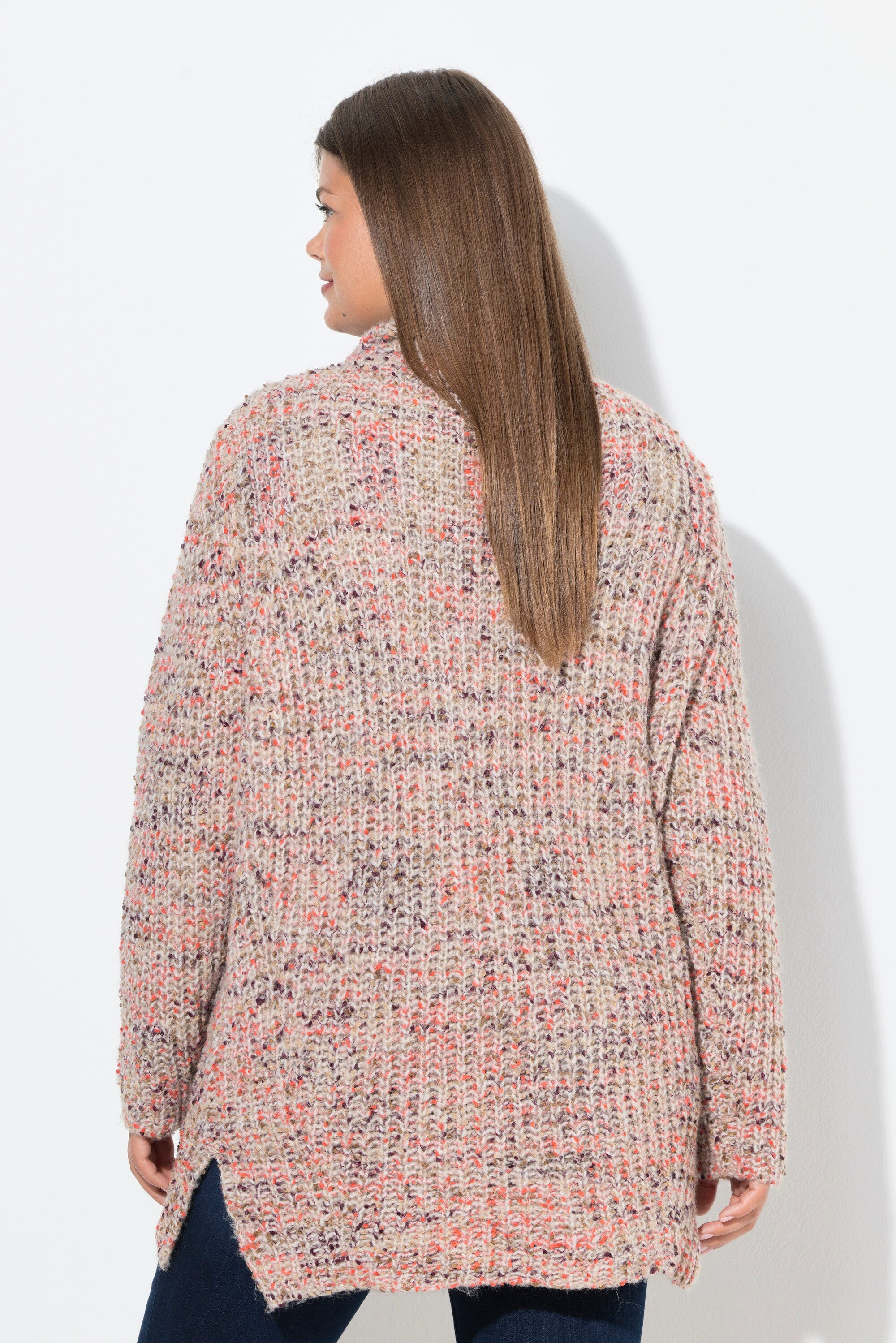 Laurasøn Fleecepullover Long-Strickpullover Langarm Trojakragen