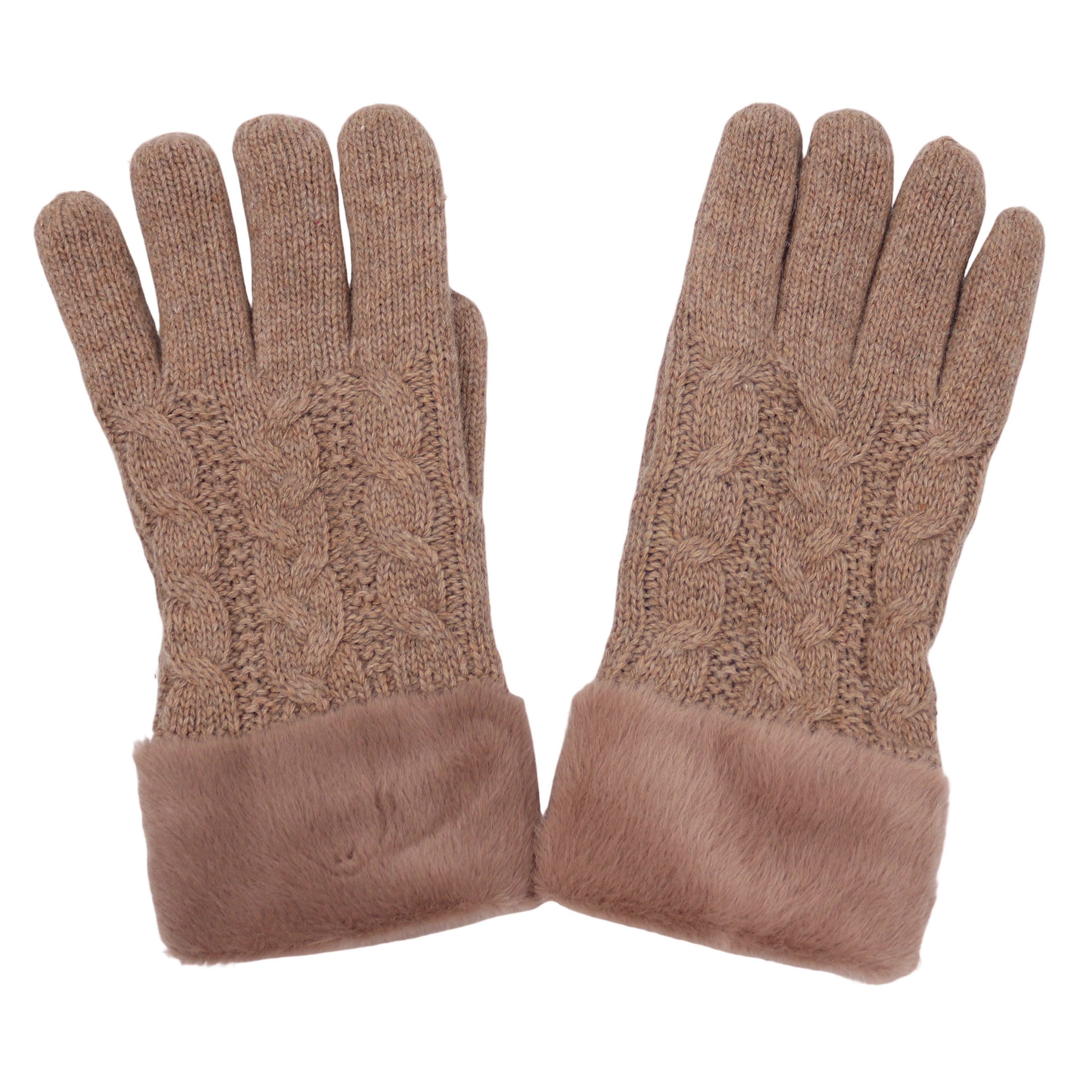 Strickhandschuhe Damen Handschuhe warm Weich, Einheitsgröße, durch gefüttert