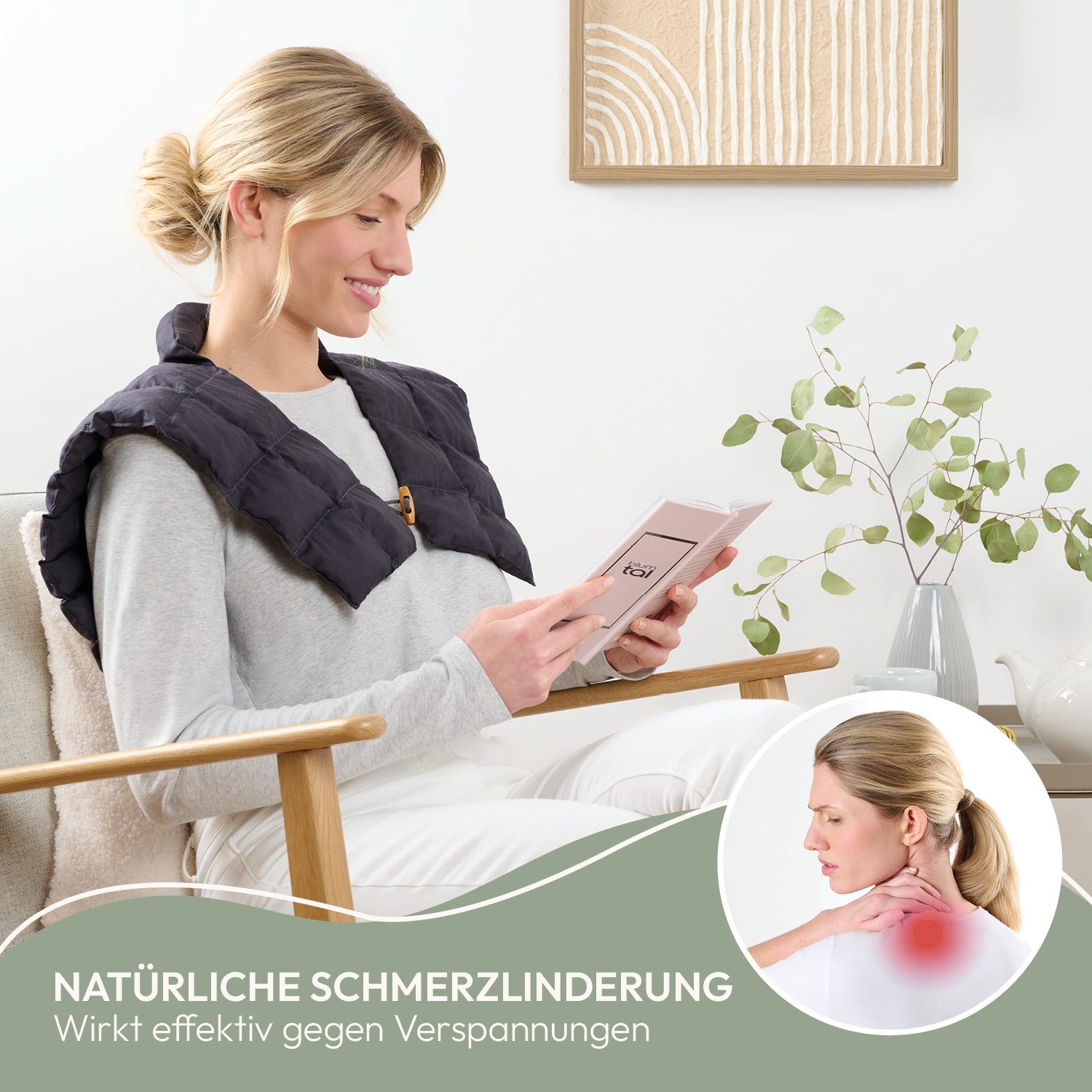 Blumtal Kirschkernkissen Nacken Schulter gegen Nackenschmerzen für die Mikrowelle – Bild 5 von 5