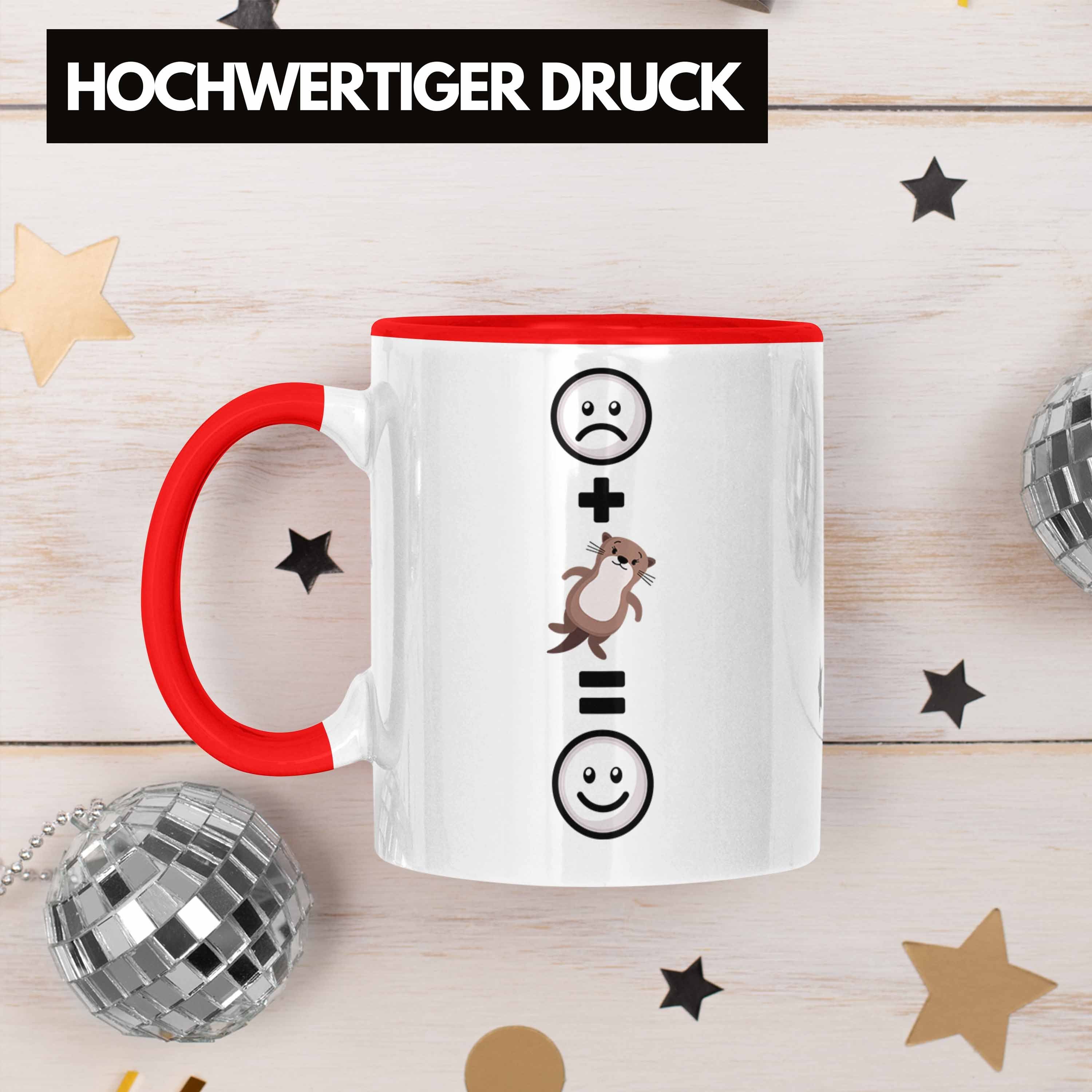 Trendation Geschenkidee für Otter-Liebhaber Lustige Geschenk Tasse Tasse Otter Rot :( Fans