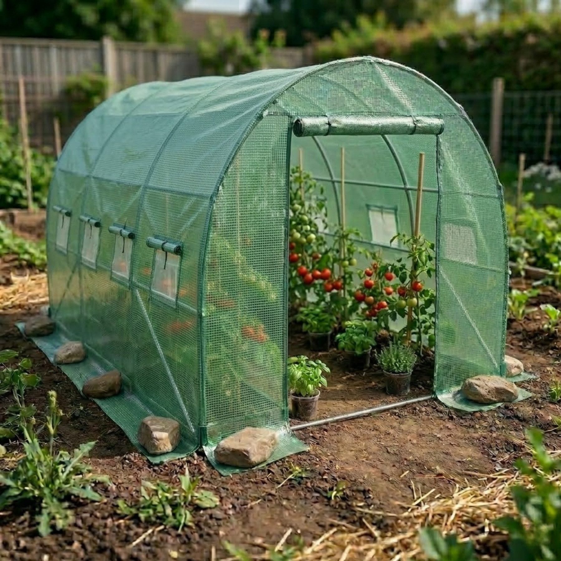 EDENIA Foliengewächshaus Garten Folientunnel VAYU 4 x 2,5 m für Anbau