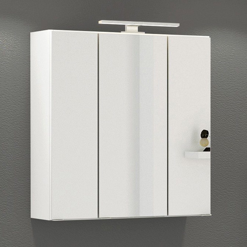 Badezimmer in weiß gedämpften 60/64/20 3 60cm mit Spiegelschrank GHOM-03 Lomadox 3D- cm Türen,