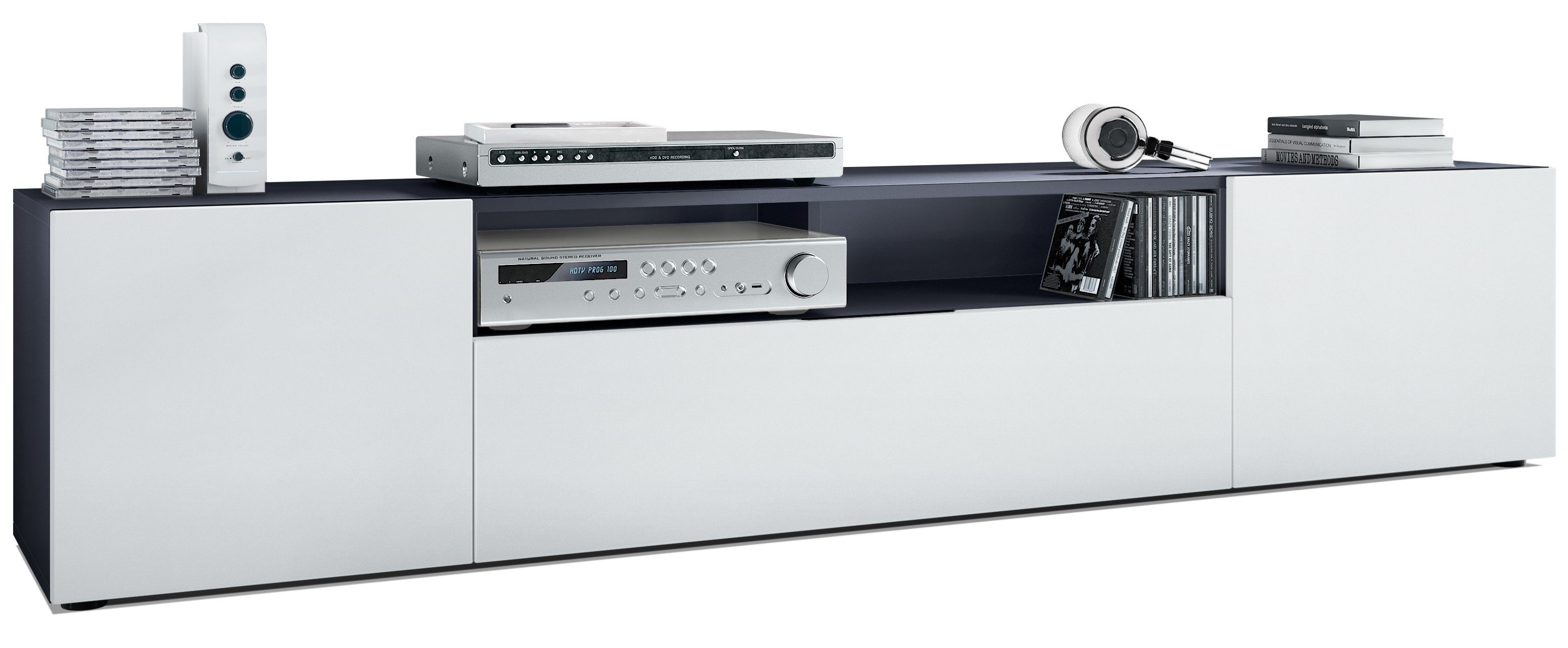 Vladon Lowboard Mogan (TV-Kommode, mit 2 Türen, 1 Klappe und 1 offenes Fach günstig online kaufen