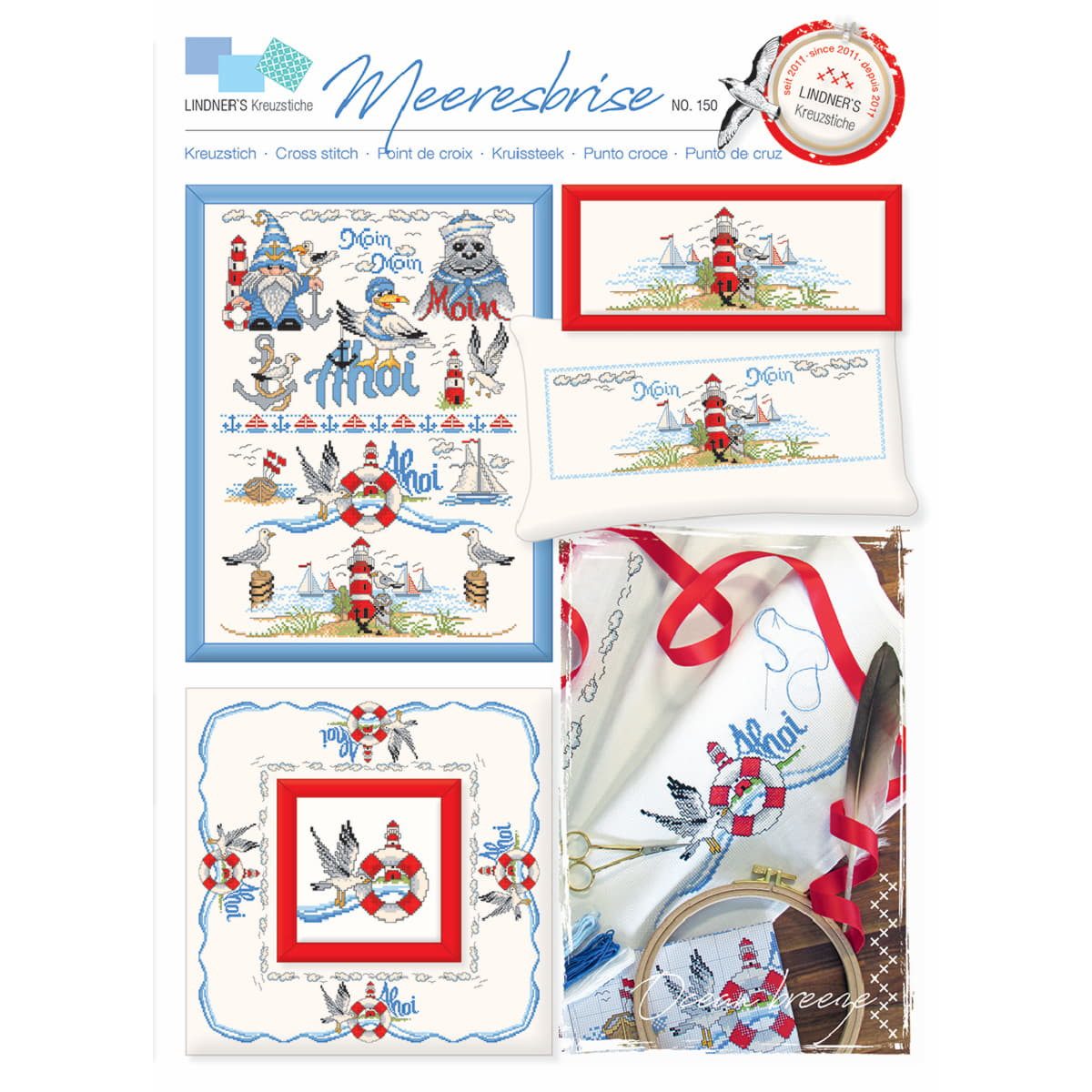 Lindner´s Kreuzstiche Kreativset Lindner´s Kreuzstich Zählmuster Vorlage "Meeresbrise", 150..., (embroidery kit by Marussia)