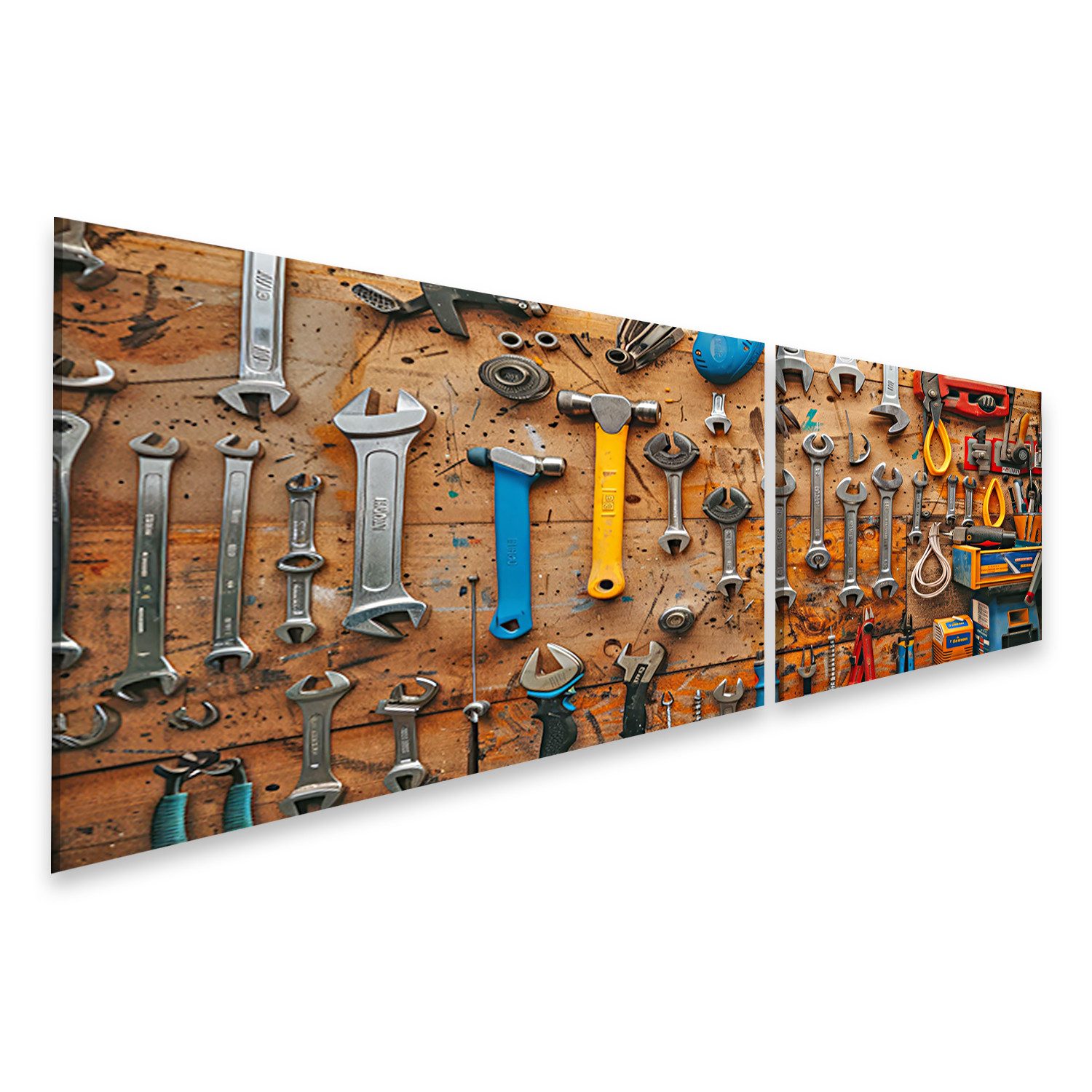islandburner Leinwandbild Werkzeuge an einer Werkstattwand Wandbild