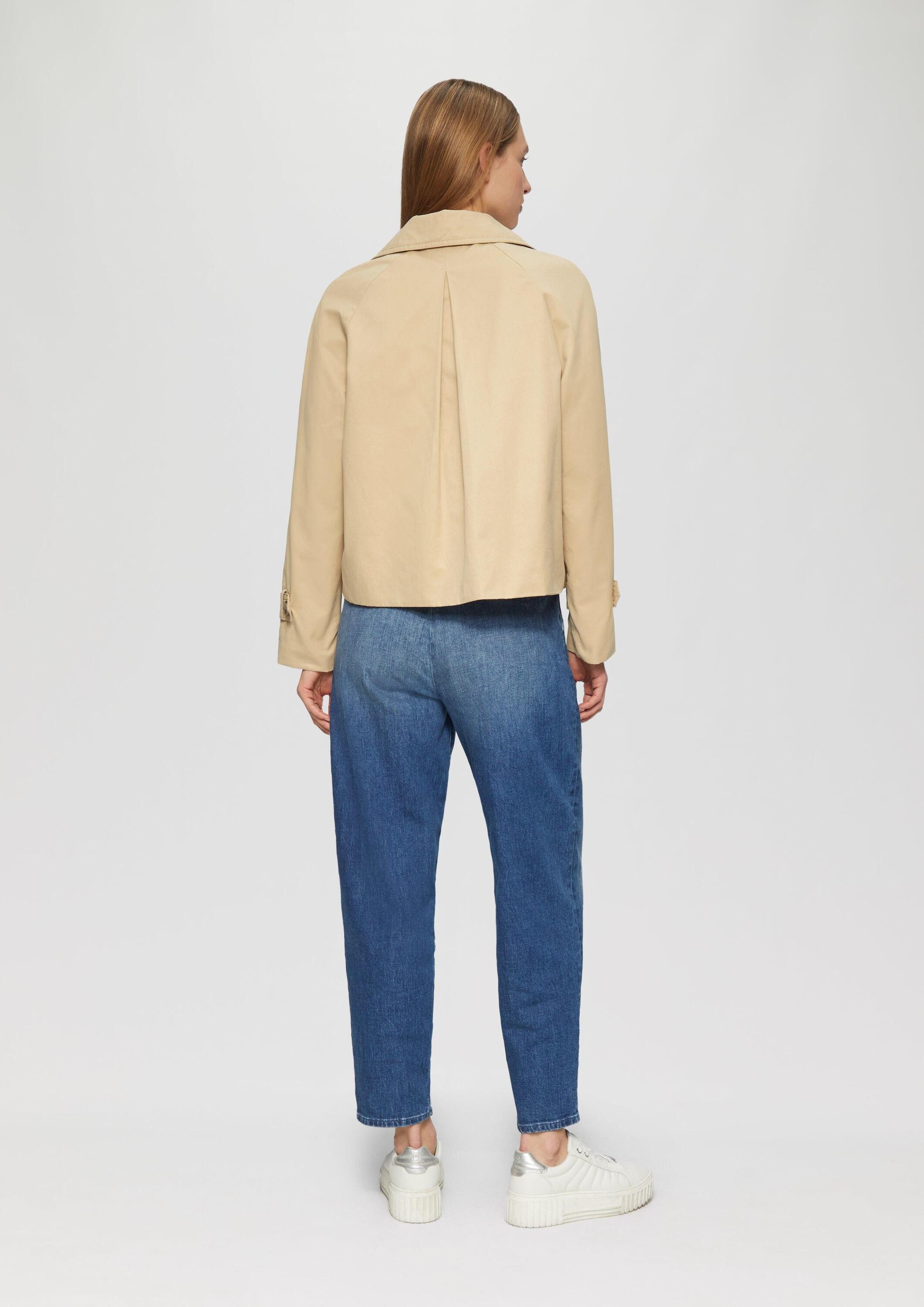 s.Oliver Funktionsjacke Outdoor-Jacke Cabanjacke mit Raglanärmeln und Streifenfutter