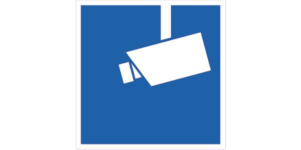 Hinweisschild Aufkleber Video-Infozeichen, Folie, 60x60 mm