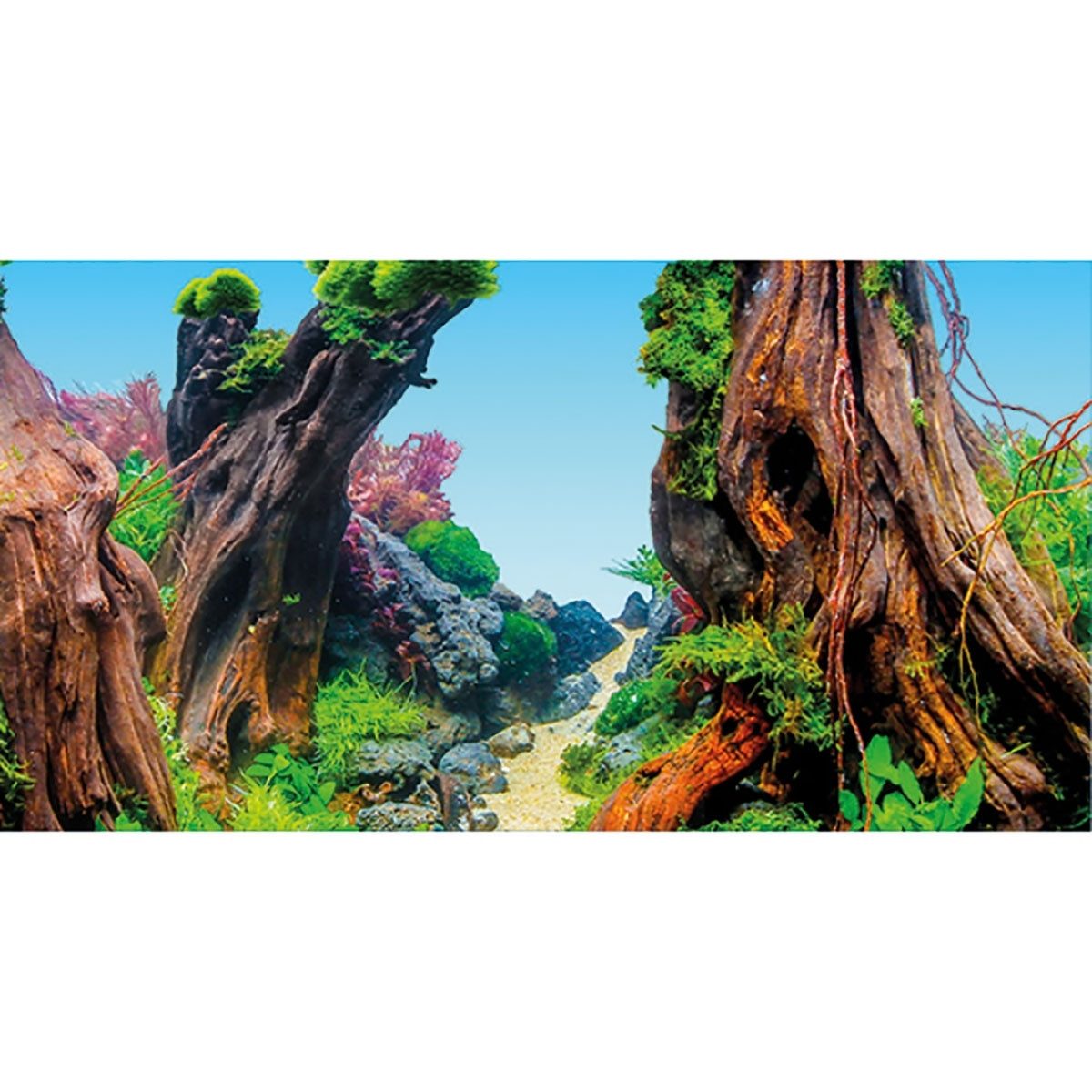 HOBBY Aquarienrückwand Fotorückwand für Aquarien Green Dream / Wooden Sky - 120 x 50 cm