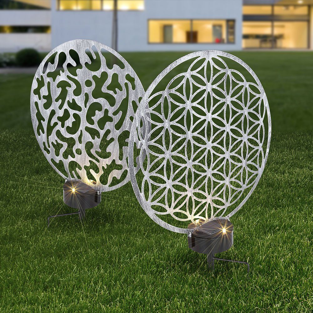 etc-shop LED Solarleuchte, LED-Leuchtmittel fest Warmweiß, mit Solarlampe Außen Dekoration für Gartendeko verbaut, Terrassen LED