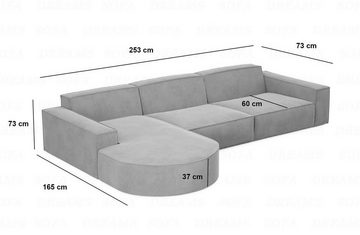 Sofa Dreams Ecksofa Design Sofa Polster Couch Eck Stoffsofa Alegranza L kurz Polstersofa, Loungesofa