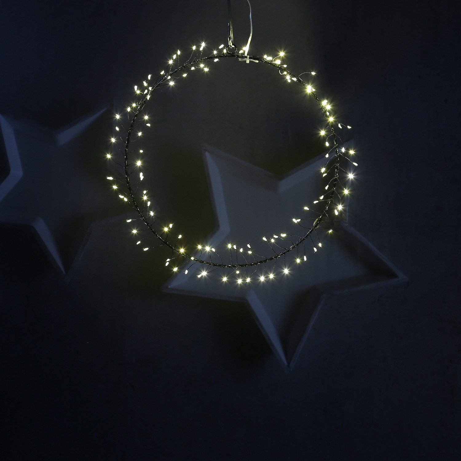 MARELIDA Dekokranz LED Kranz Türkranz Weihnachtskranz Lichtkranz 130LED D: 30cm Batterie – Bild 3 von 5