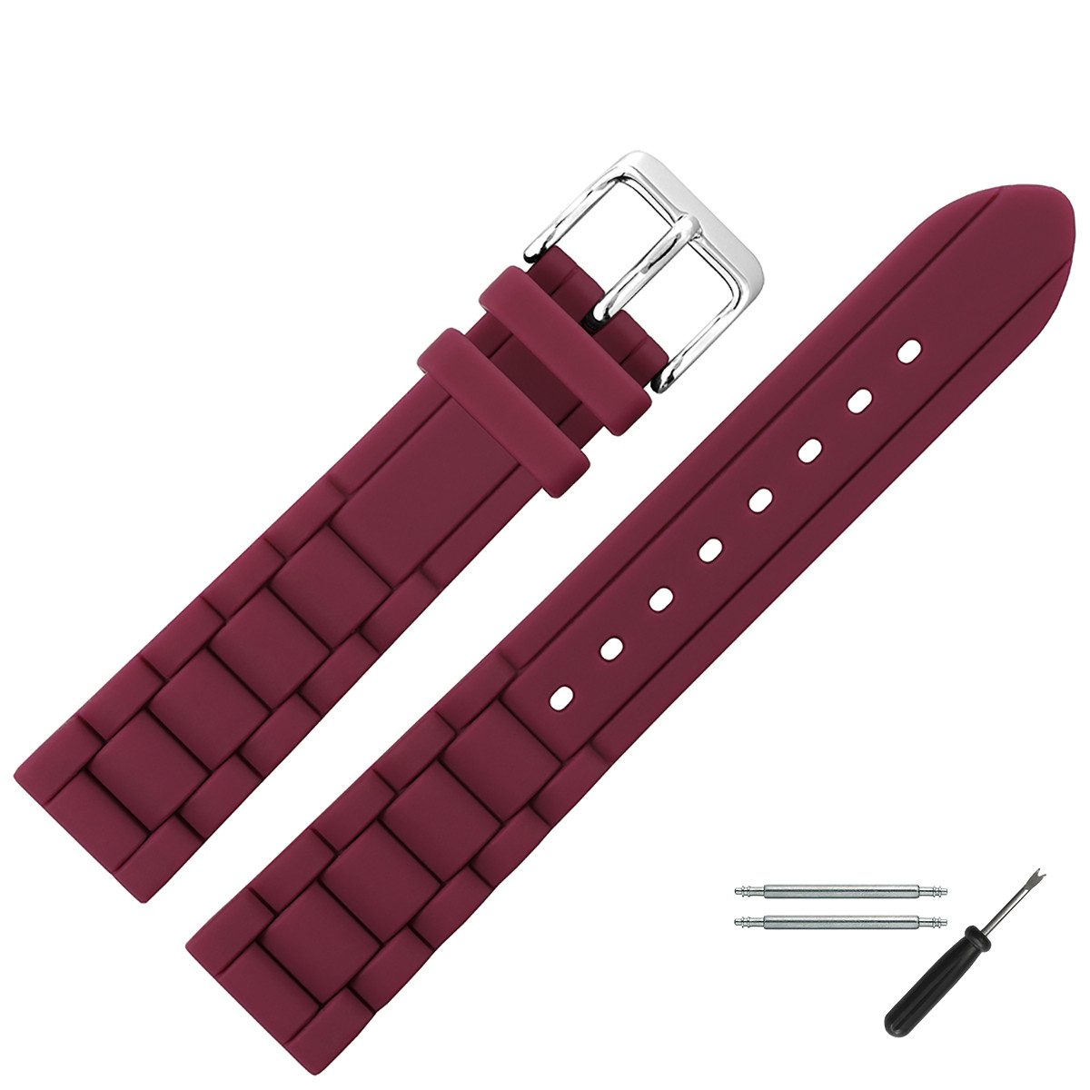 MARBURGER Uhrenarmband 18mm Kunststoff Silikon Brombeere günstig online kaufen