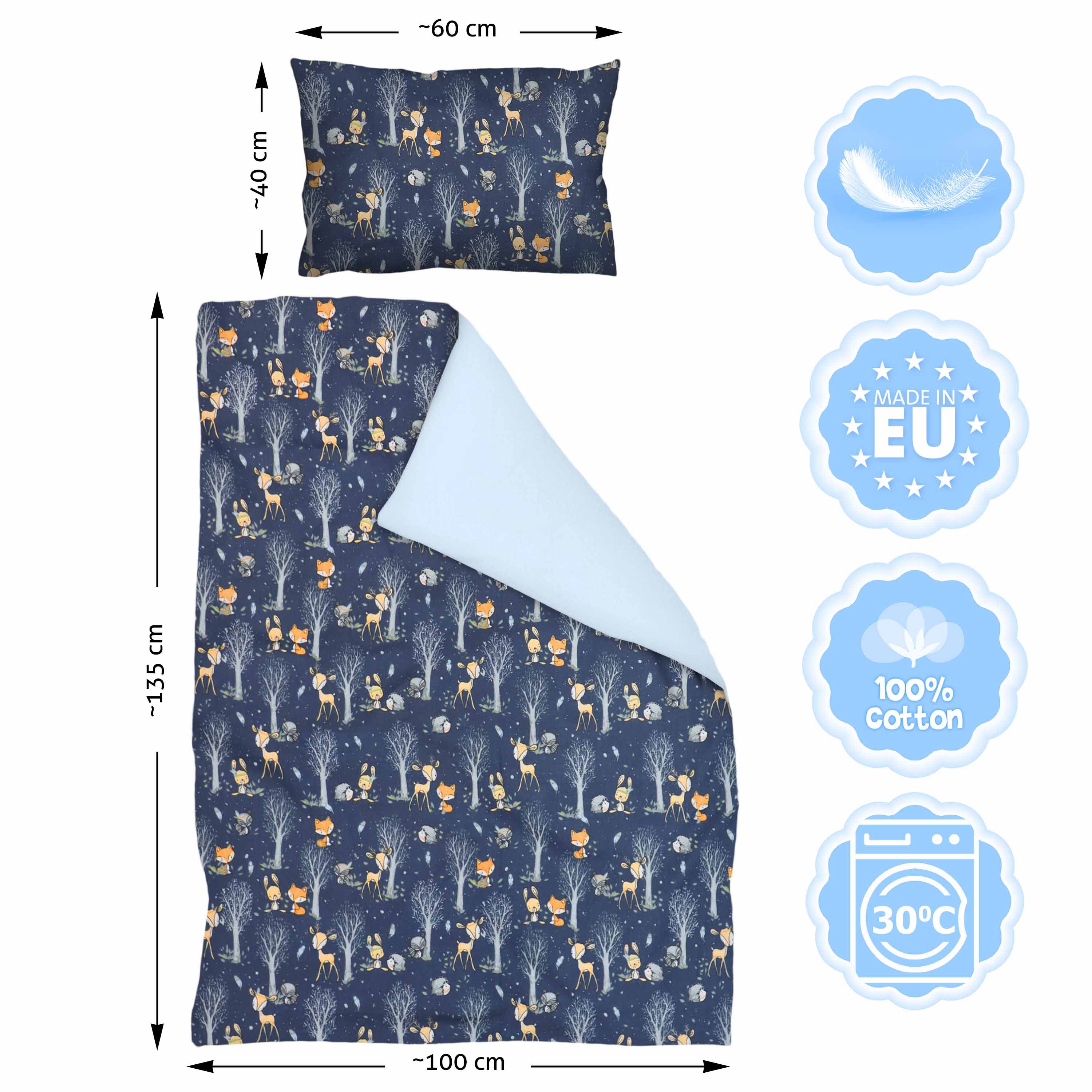Amilian Kinderbettwäsche 100x135 - Bettwäsche Kinder - Kopfkissenbezug 40x6 günstig online kaufen