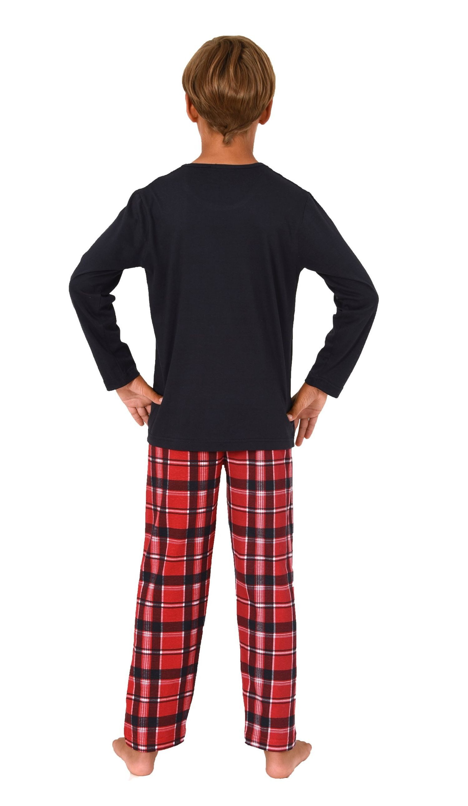 Normann Pyjama Kinder Weihnachts Schlafanzug UNISEX Pyjama mit Renntier Motiv – Bild 3 von 4