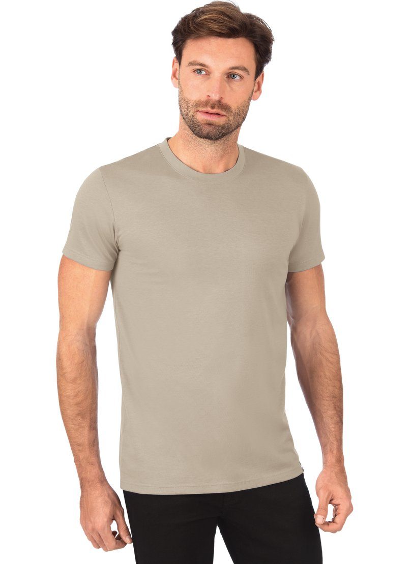 Trigema T-Shirt TRIGEMA Slim Fit T-Shirt aus DELUXE Baumwolle sand