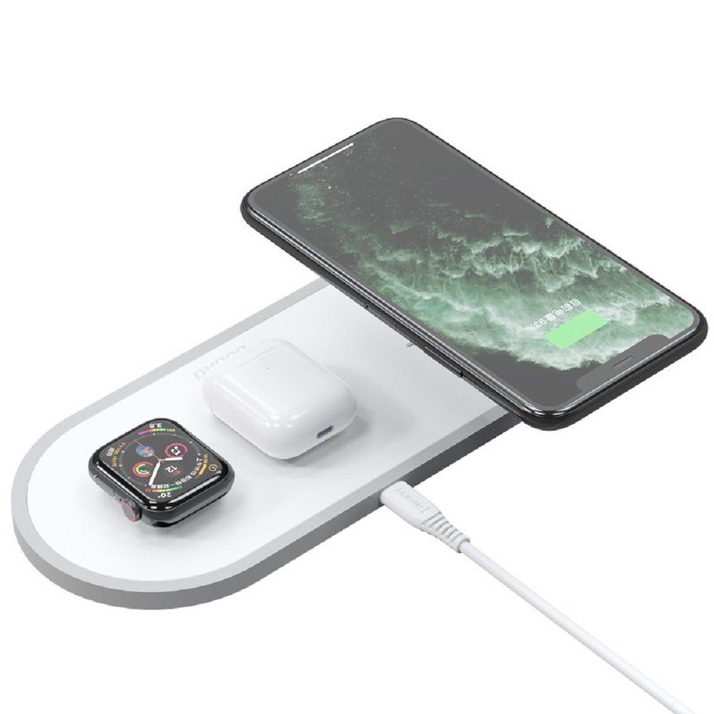 COFI 1453 3in1 Qi Wireless Charger Pad 10W Ladestation Ladegerät Weiß  Wireless Charger