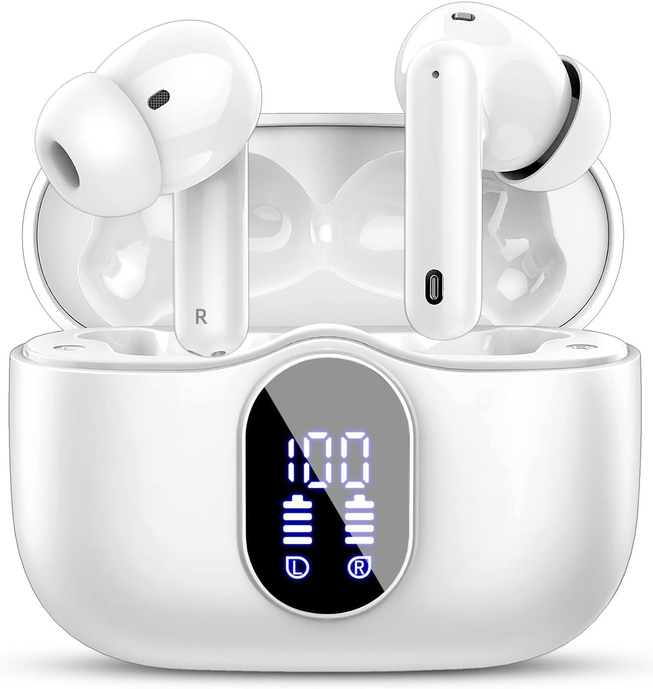 Btootos Bluetooth 5.4 Sport Ohrhörer mit ENC & 40h Akku In-Ear-Kopfhörer (Die Bluetooth 5.4 Technologie sorgt für eine stabile Verbindung, schnellere Übertragung und energieeffiziente Nutzung im Alltag., Sport Ohrhörer Kabellos mit LED Anzeige, 4 Mikrofone & Tiefbass)