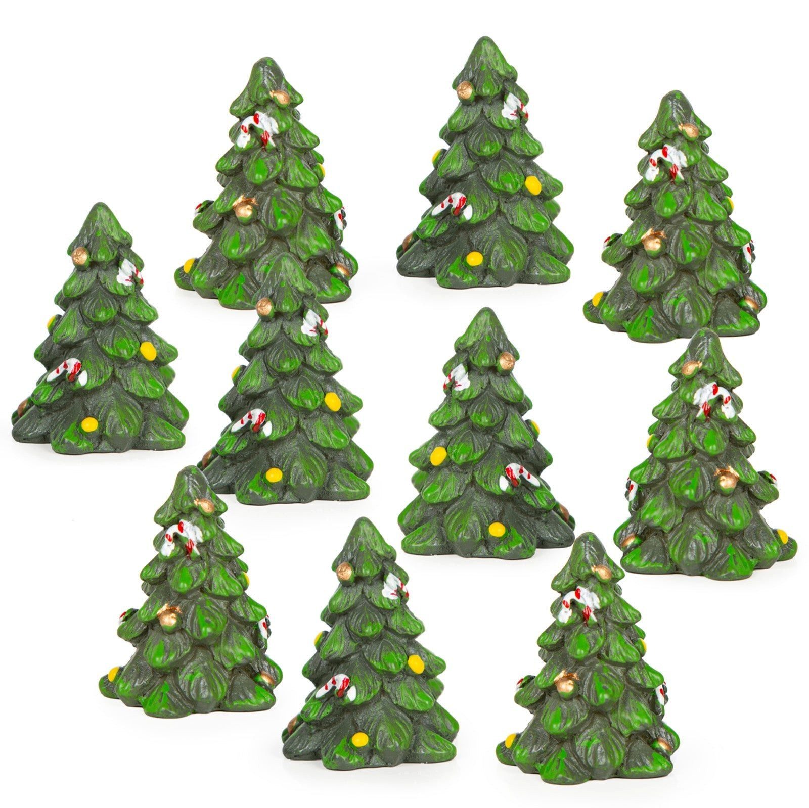 Logbuch-Verlag Dekofigur 10 Mini Weihnachtsbäume 3,5 cm grün - Figuren Tischdekoration