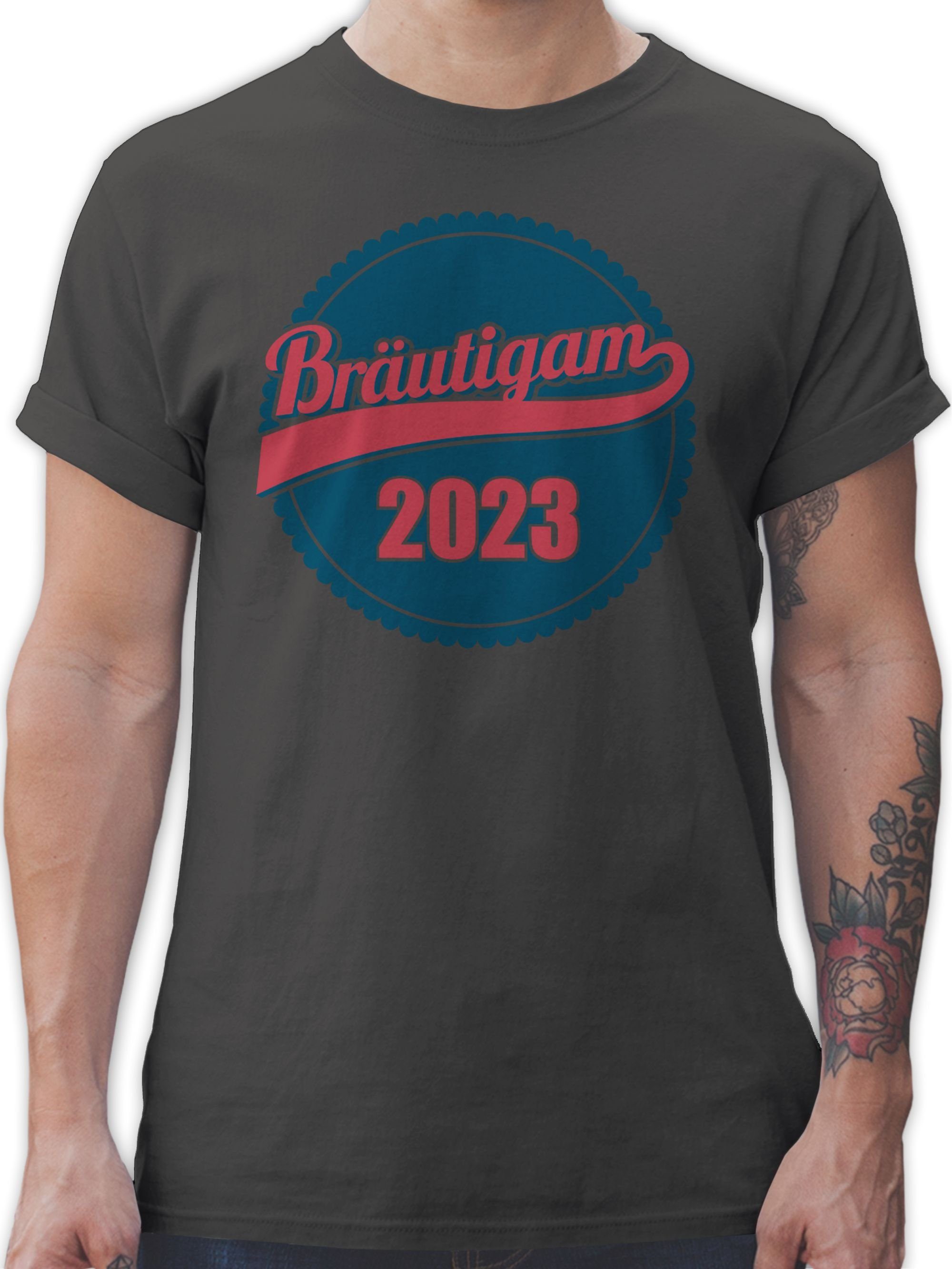 Shirtracer T-Shirt Bräutigam 2023 JGA Männer 3 Dunkelgrau | T-Shirts