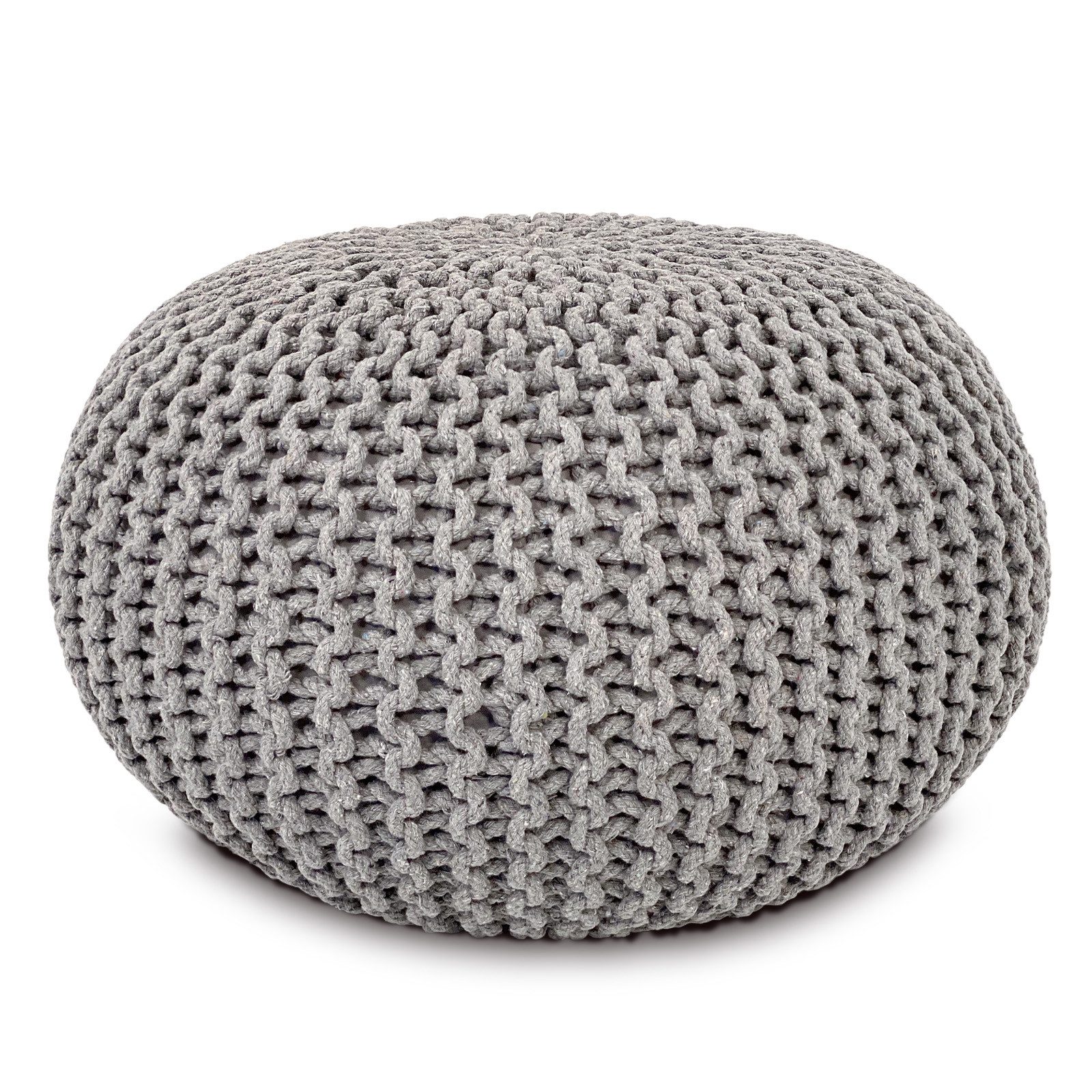Sitzhocker Strickhocker Pouf Ø45 o. 55cm Bodenkissen Sitzpouf XXL Baumwolle nachh