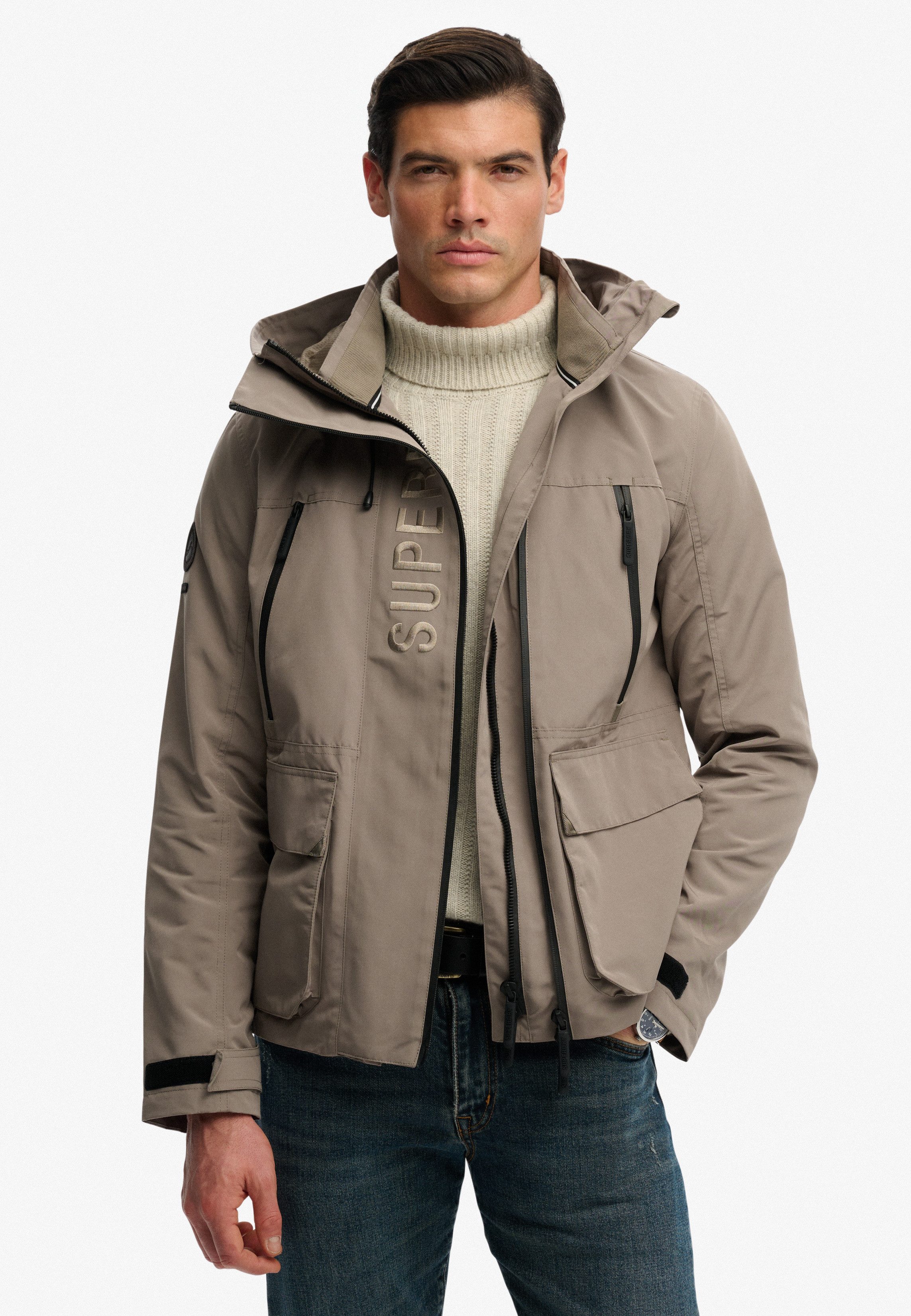 Superdry Outdoorjacke HOOD ULTIMATE EMB WINBREAKER Kunstfaser, regular fit