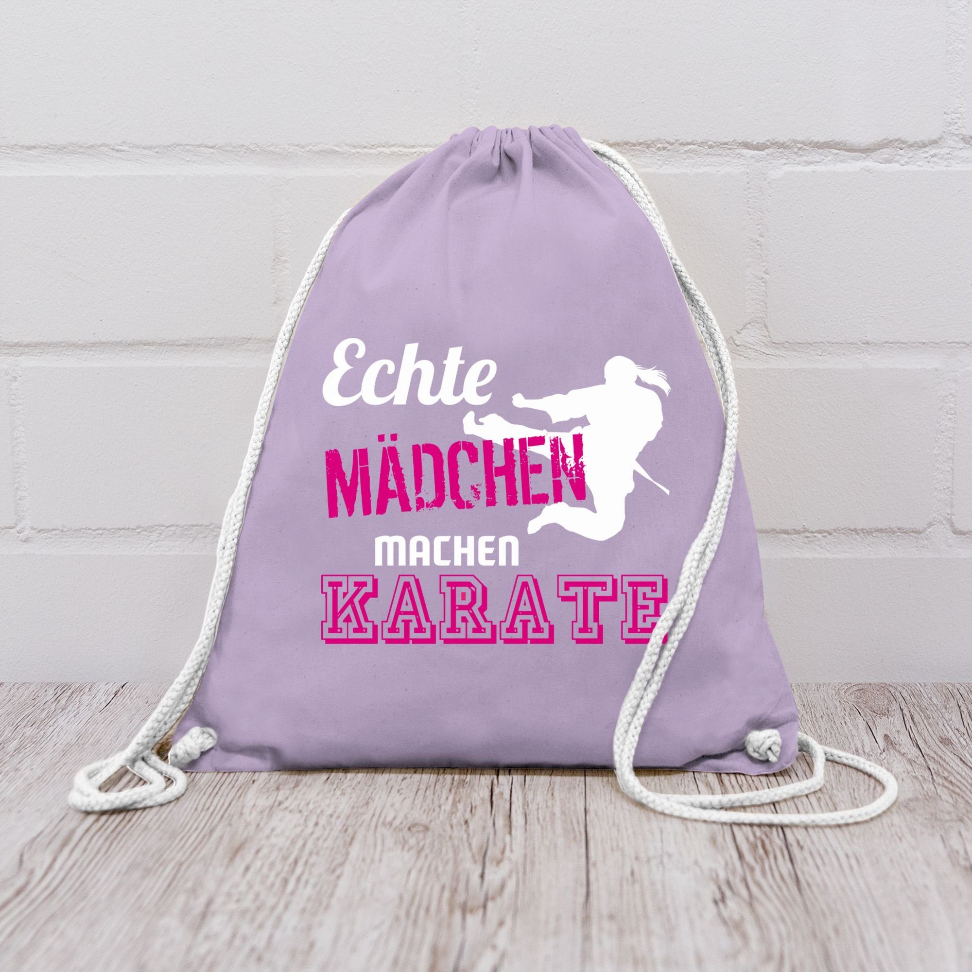 Shirtracer Turnbeutel Echte Mädchen machen Karate, Kampfsport