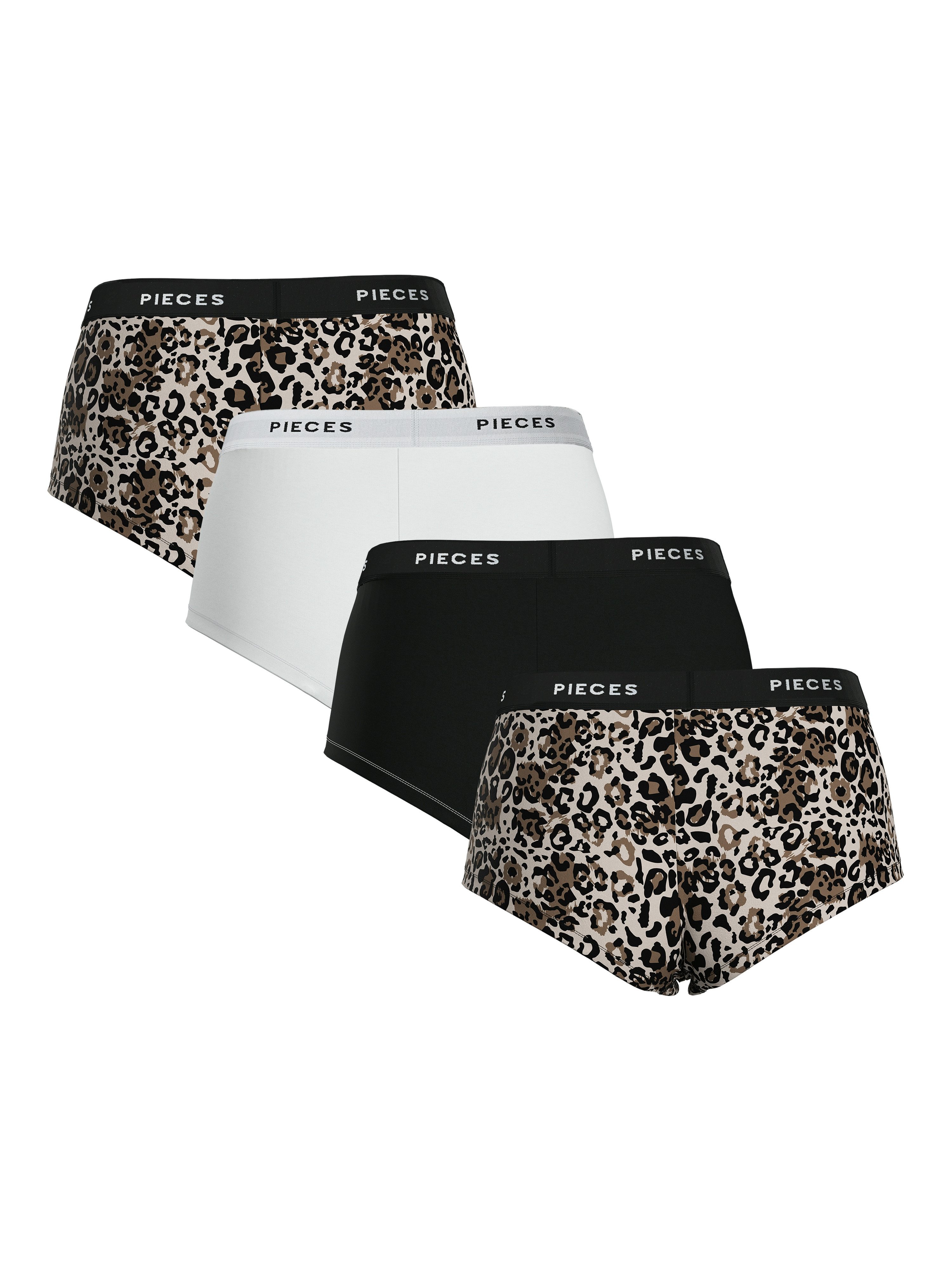 pieces Hipster PCLOGO LADY 4 PACK AOP/SOLID NOOS BC (Packung, 4-St) Baumwollmischung
