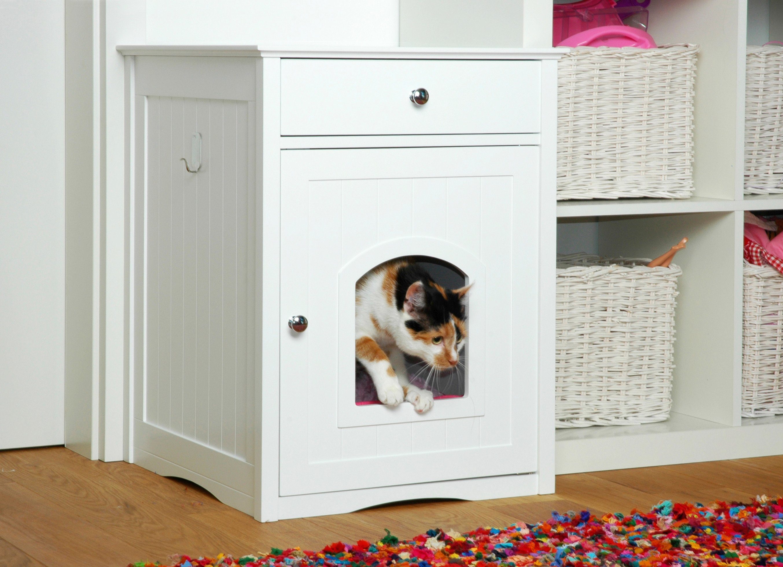 dobar Tierbett »Katzenhaus Mohrle«, BxLxH: 48x52x63 cm, weiß online ... - Dobar Tierbett Katzenhaus Mohrle Bxlxh 48x52x63 Cm Weiss