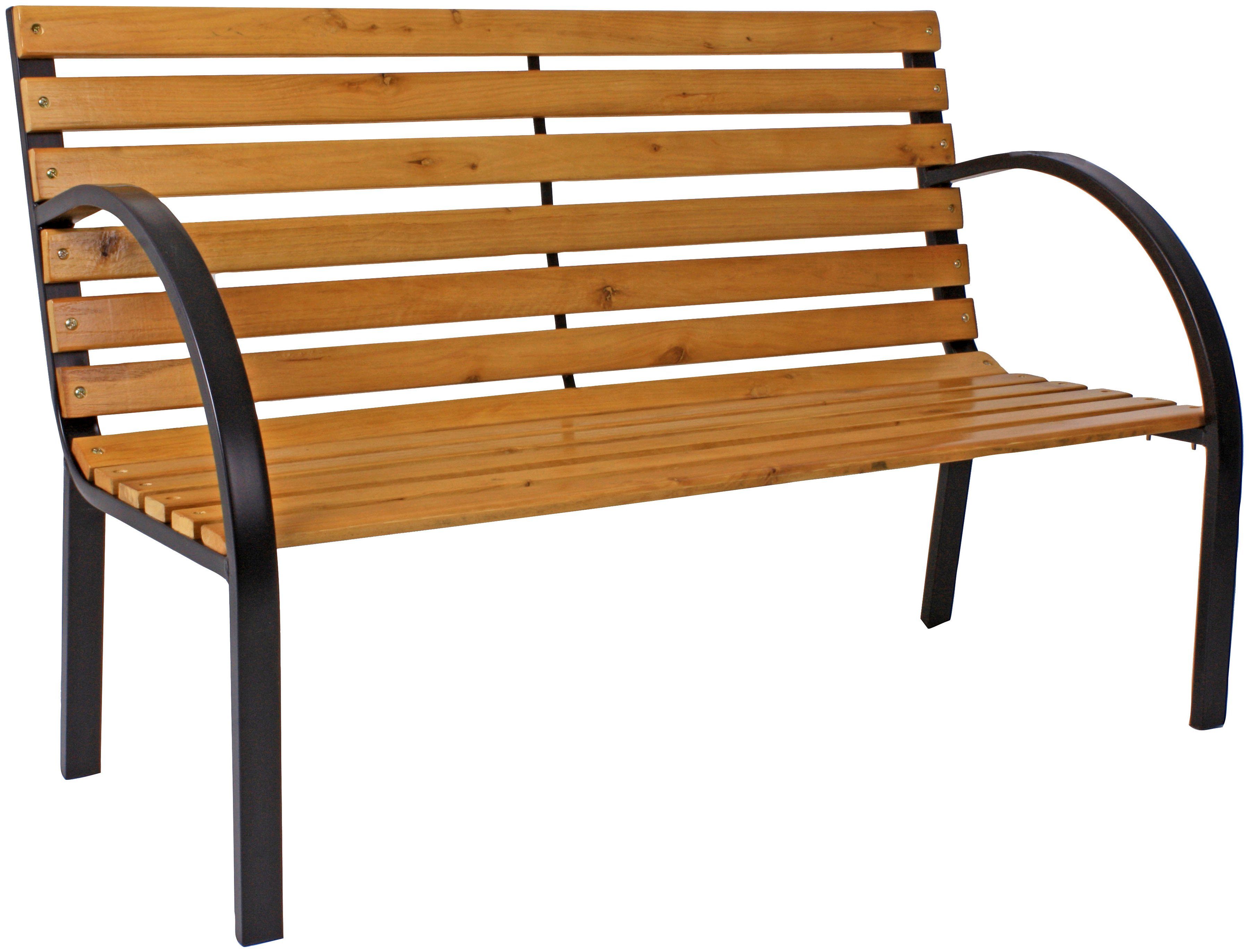 Garden Pleasure Bank BELLEVUE (100% FSC®-zertifizierter chinesischer Spießtanne), Klassisch gestaltete 2-Sitzerbank, Stahl