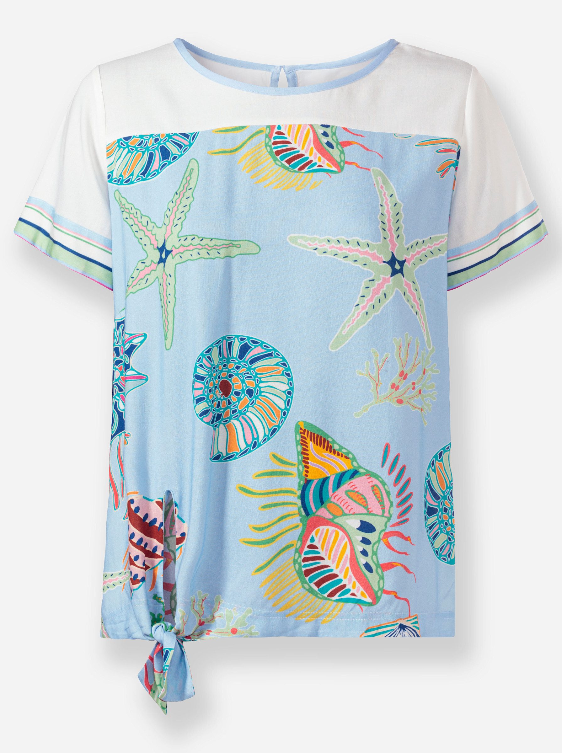 Klassische Bluse Druckbluse Kurzarm