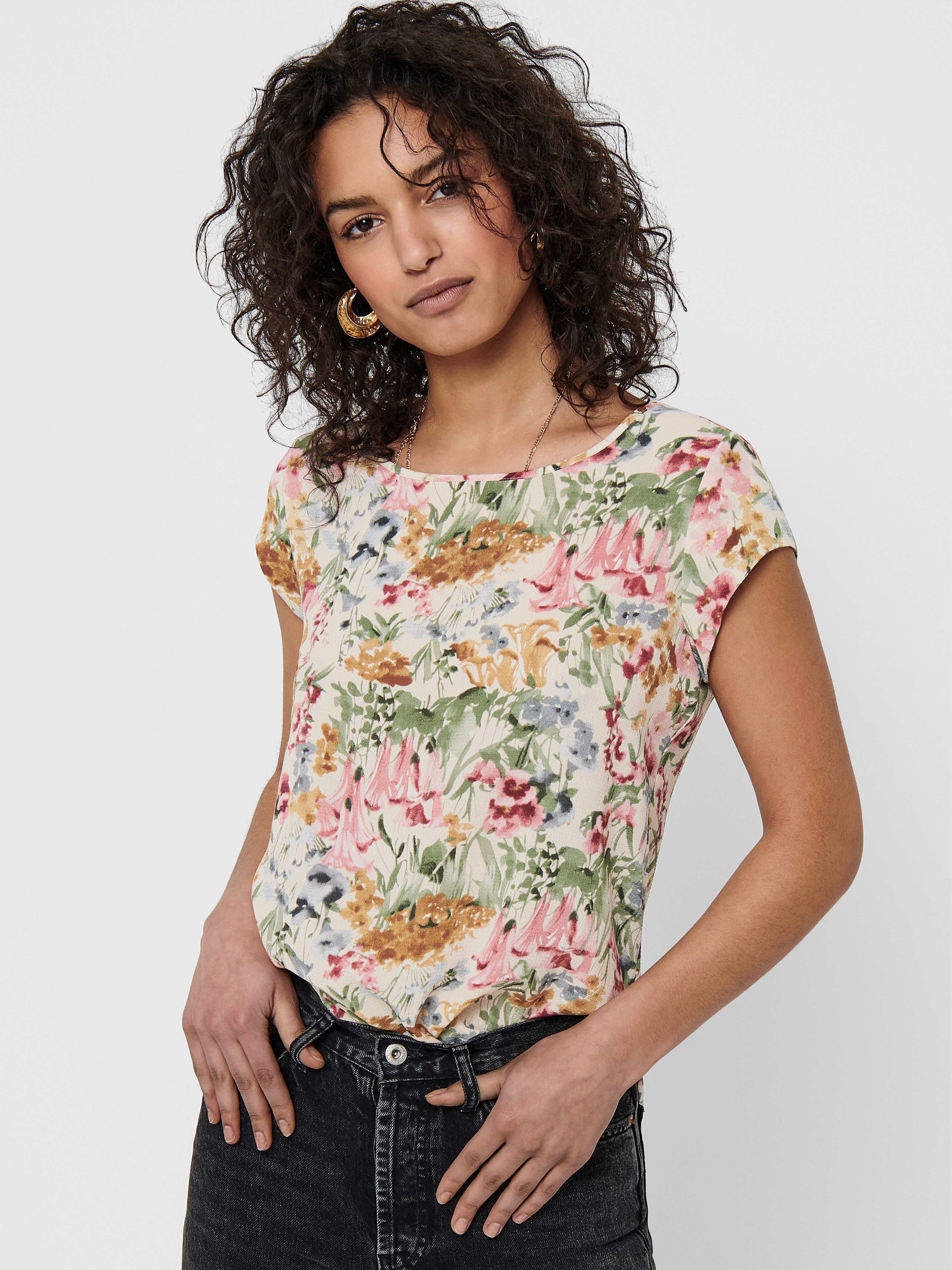 ONLY Shirtbluse ONLVIC S/S AOP TOP NOOS PTM mit Allover Druck