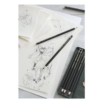 Faber-Castell Bleistift Pitt Graphite, 6er-Set, 2B, 4B, 6B, 8B, 10B, 12B, ohne Radiergummi