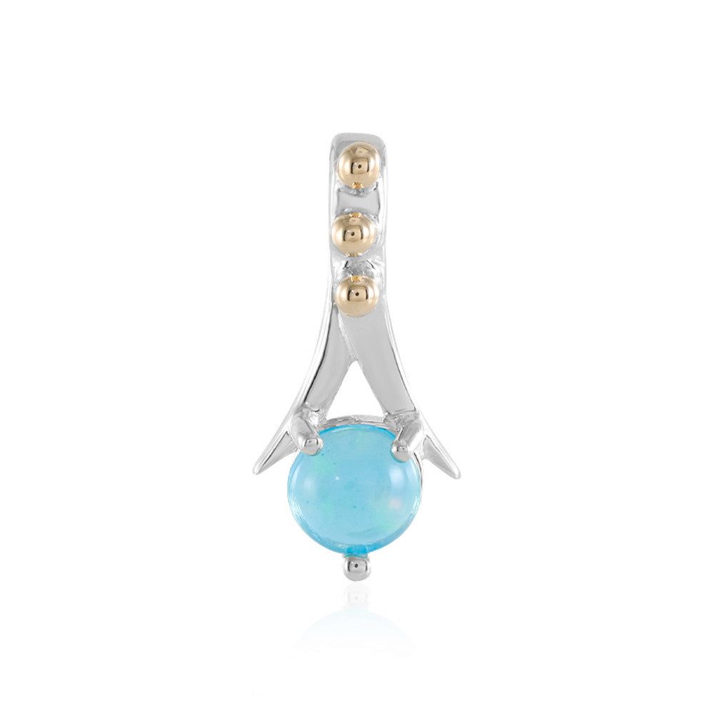 Cavill Kettenanhänger Cavill Blauer Opal Anhänger 925 Silber, 14K Gold, Flügeldesign (1-tlg)