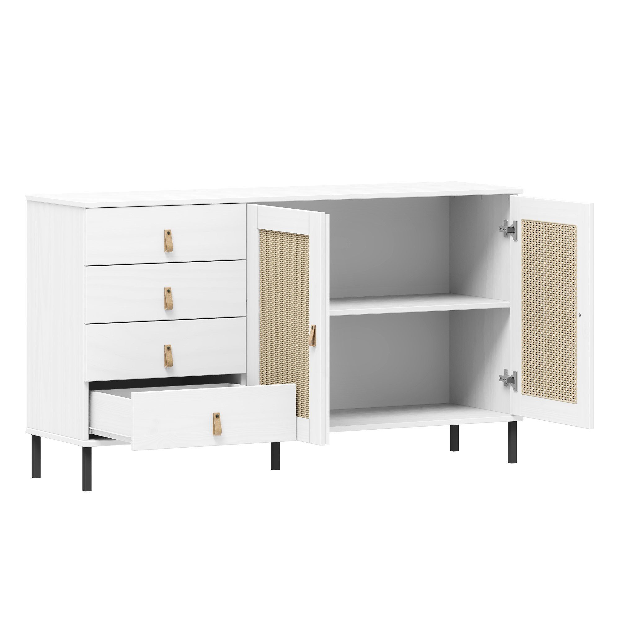 Woodroom Sideboard Valencia, Kiefer massiv lackiert, BxHxT 140x80x40 cm