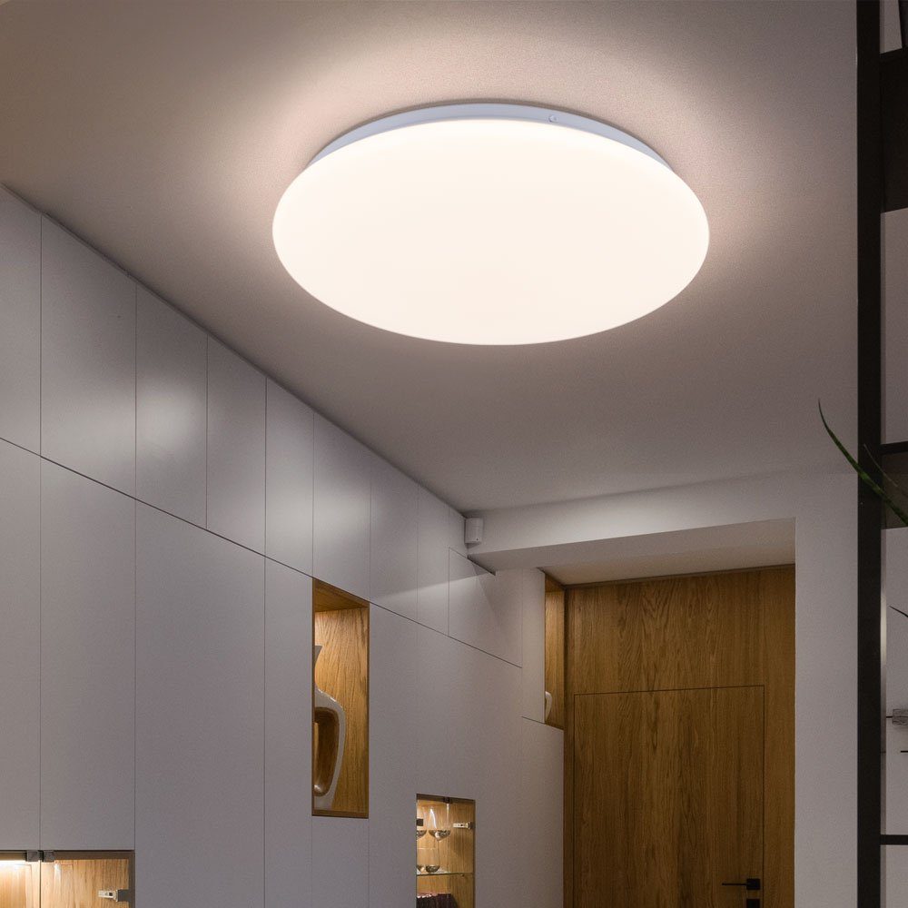 AEG LED Deckenleuchte, LED-Leuchtmittel fest verbaut, Warmweiß, LED Deckenleuchte dimmbar Wohnzimmerleuchte weiß Deckenlampe rund