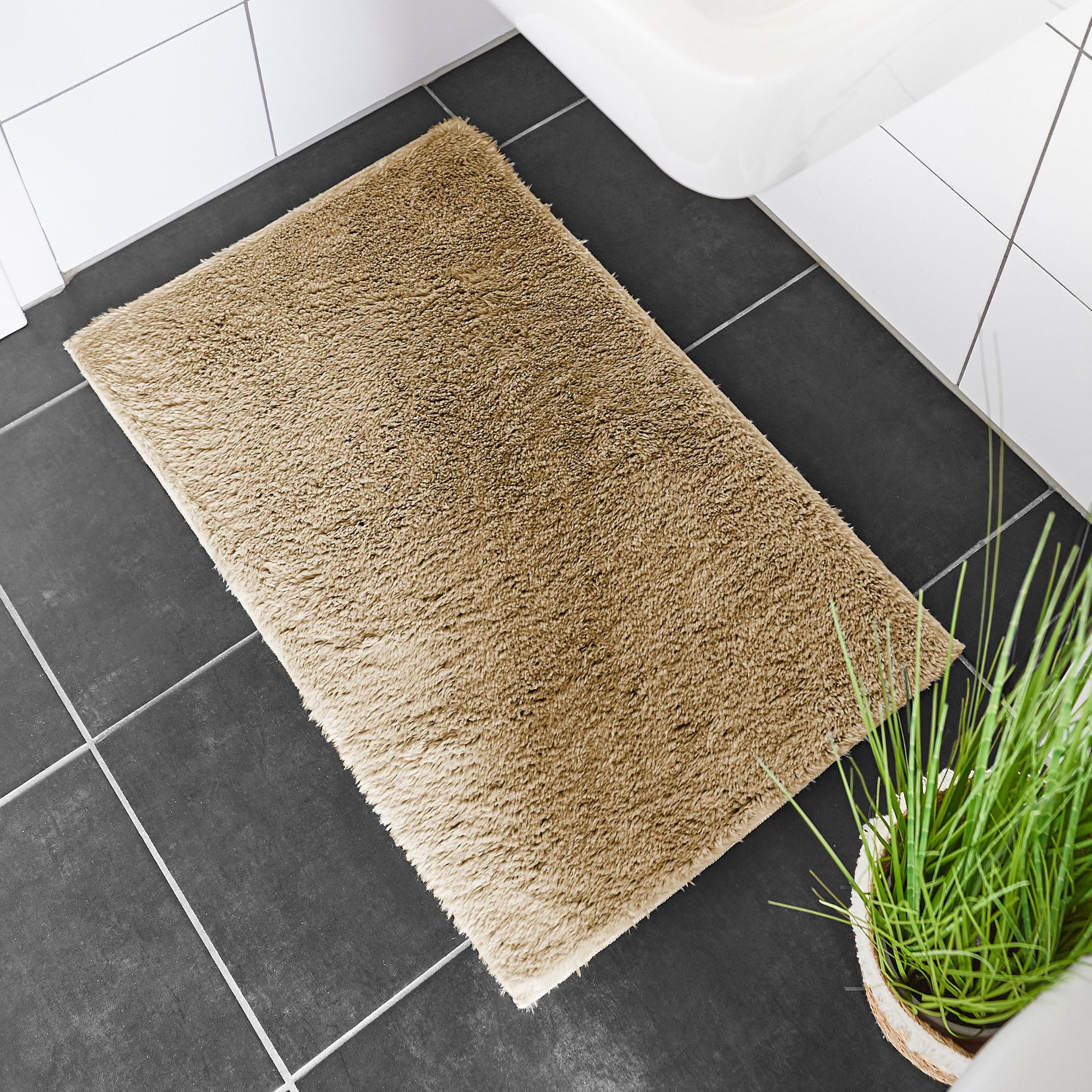 Andiamo Badematte Florida, Höhe 23 mm, rutschhemmend beschichtet, fußbodenheizungsgeeignet, schnell trocknend, Polyester, rechteckig, Uni Farben, besonders weich, auch als 2er Set erhältlich