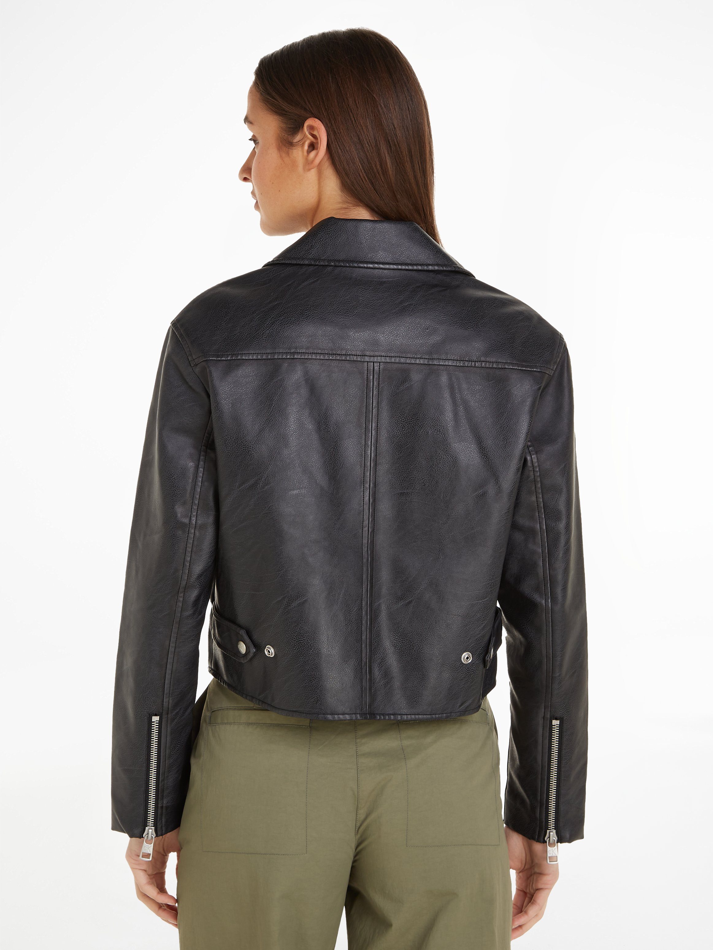 FAUX JACKET Jeans Lederimitatjacke Calvin LEATHER SHORT Klein