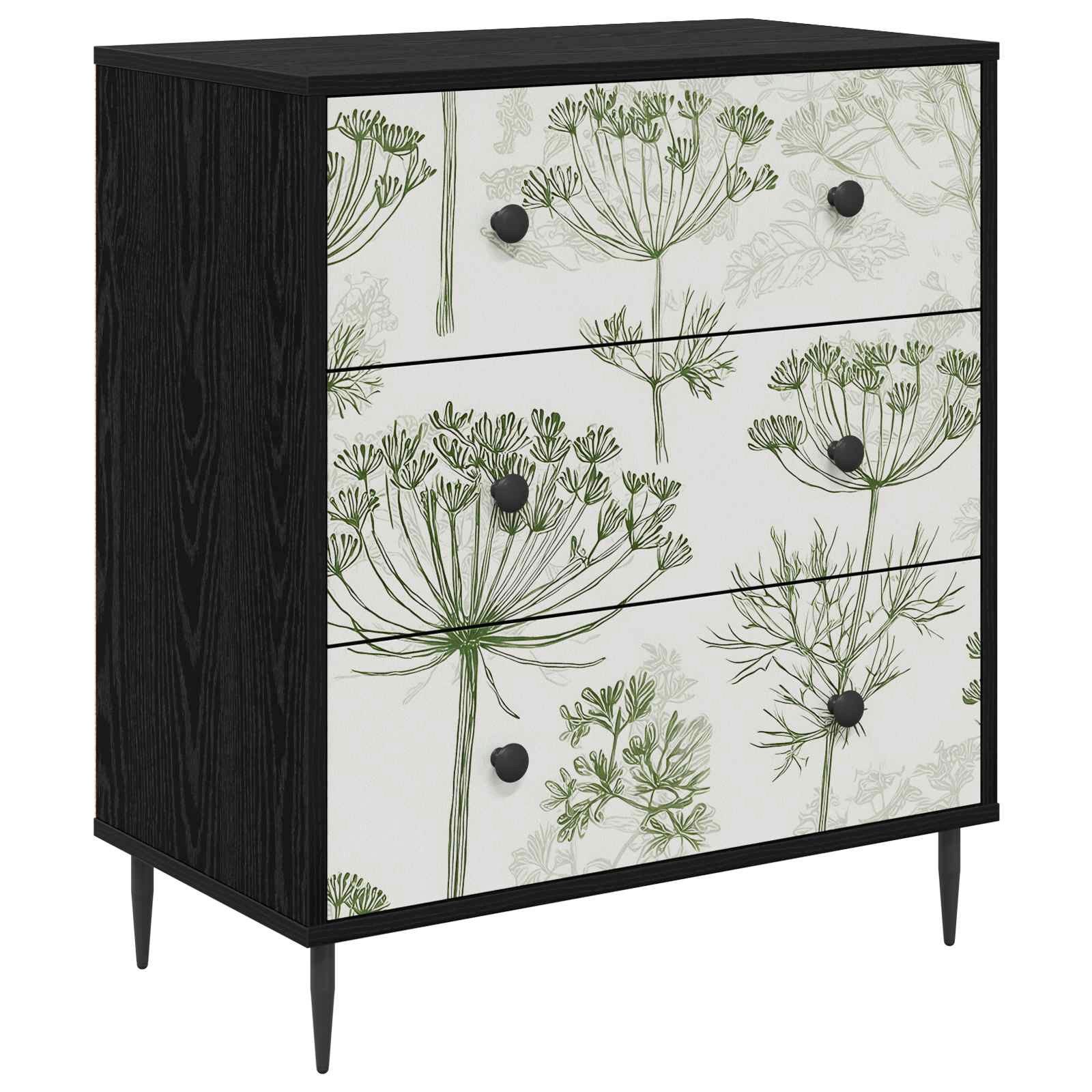 vidaXL Kommode 66 x 36,5 x 76 cm Kommode Schubladenschrank Sideboard GOTHA Grüner Bau