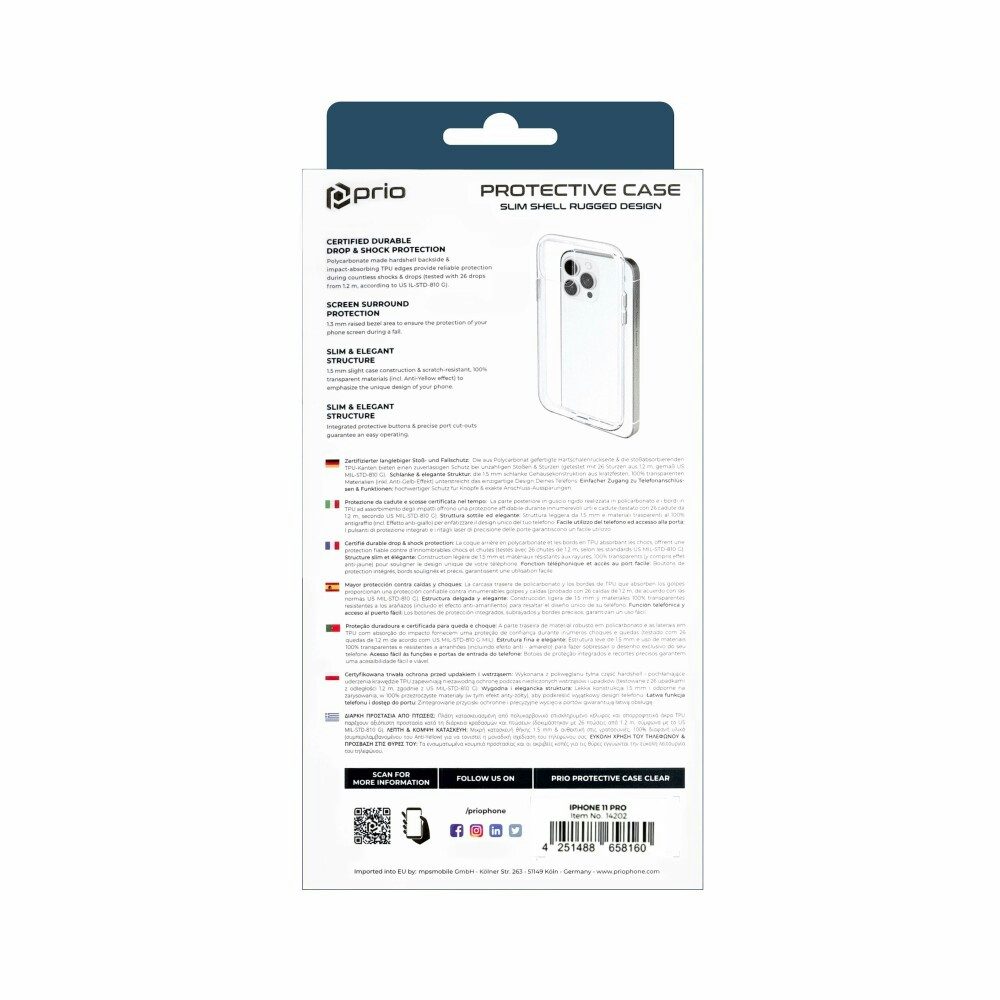 prio Handytasche prio Schutzhülle für iPhone 11 Pro klar (Bumper)