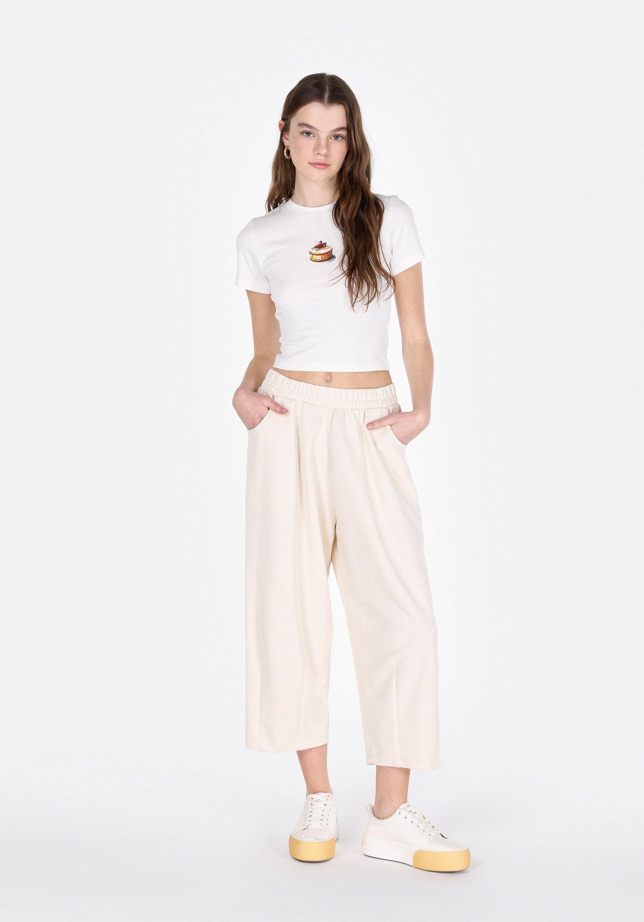Colins T-Shirt Colins Slim Fit Rundhals bedrucktes Damen-Kurzarm-T-Shirt