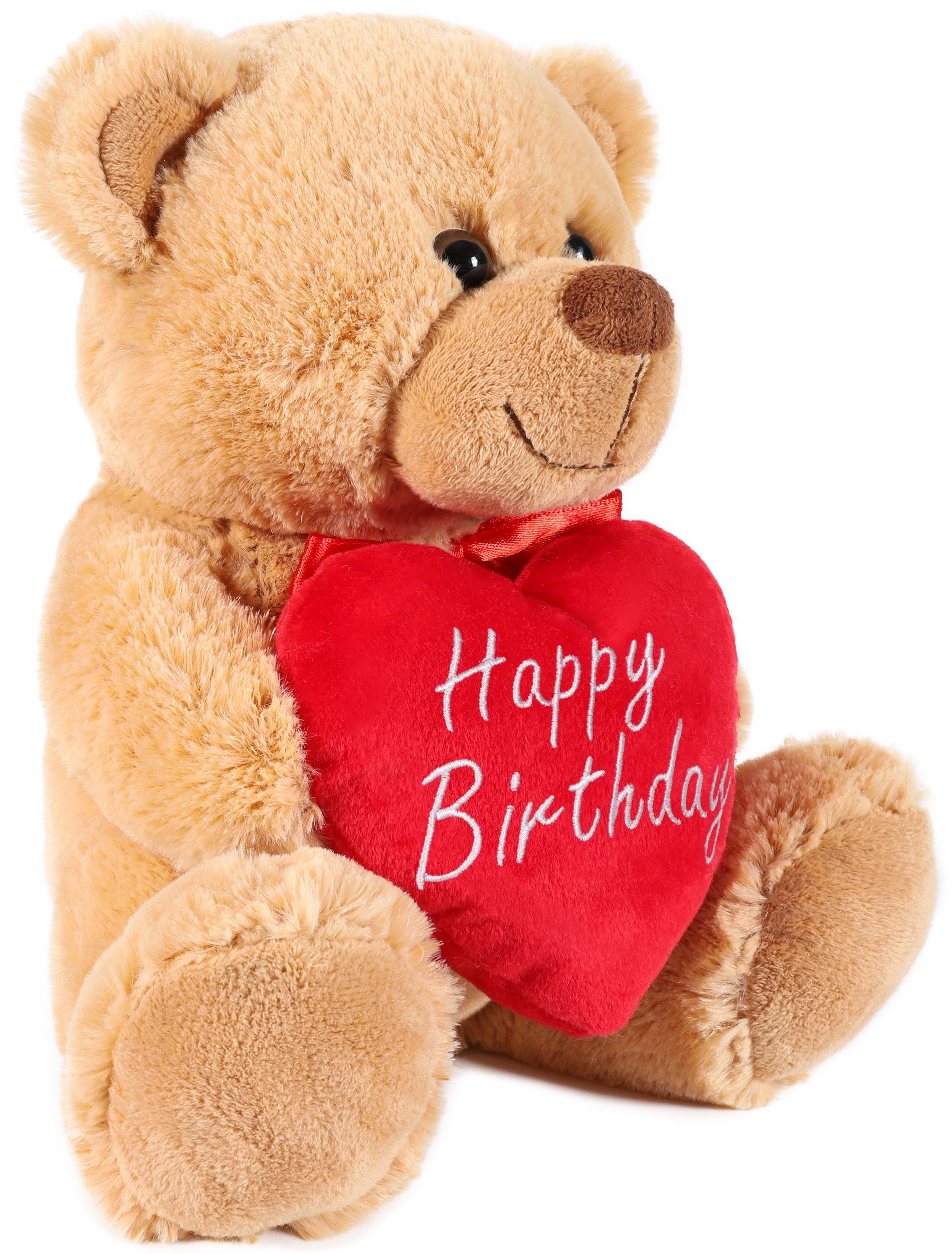 BRUBAKER Kuscheltier Teddy Plüschbär mit Happy günstig online kaufen